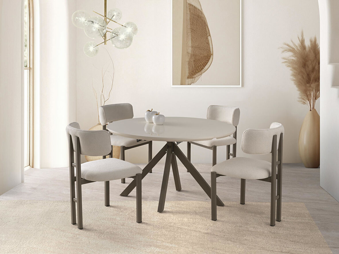 Nova T Yuvarlak Açılır Mutfak Masa Sandalye Takımı 70x120cm