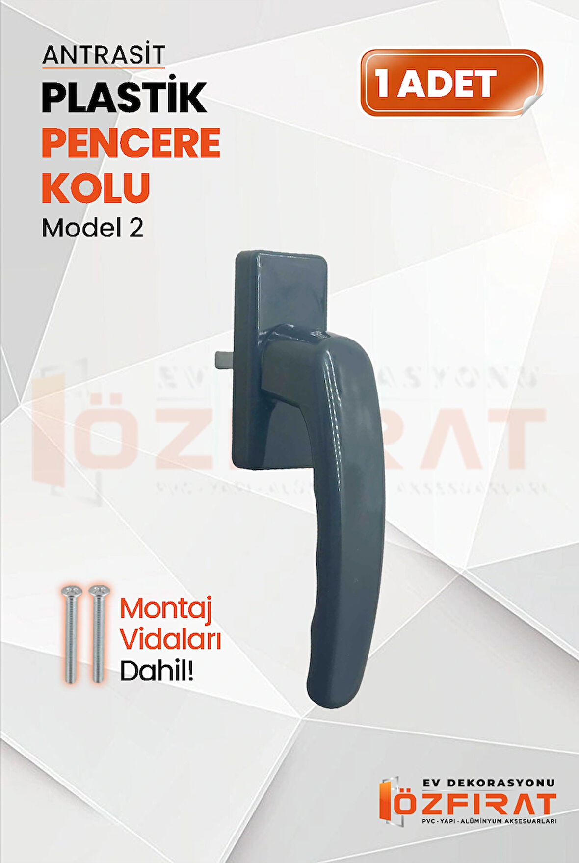 Pimapen PVC Pencere Kolu – Plastik – Antrasit – Model 2 – (1 Adet)