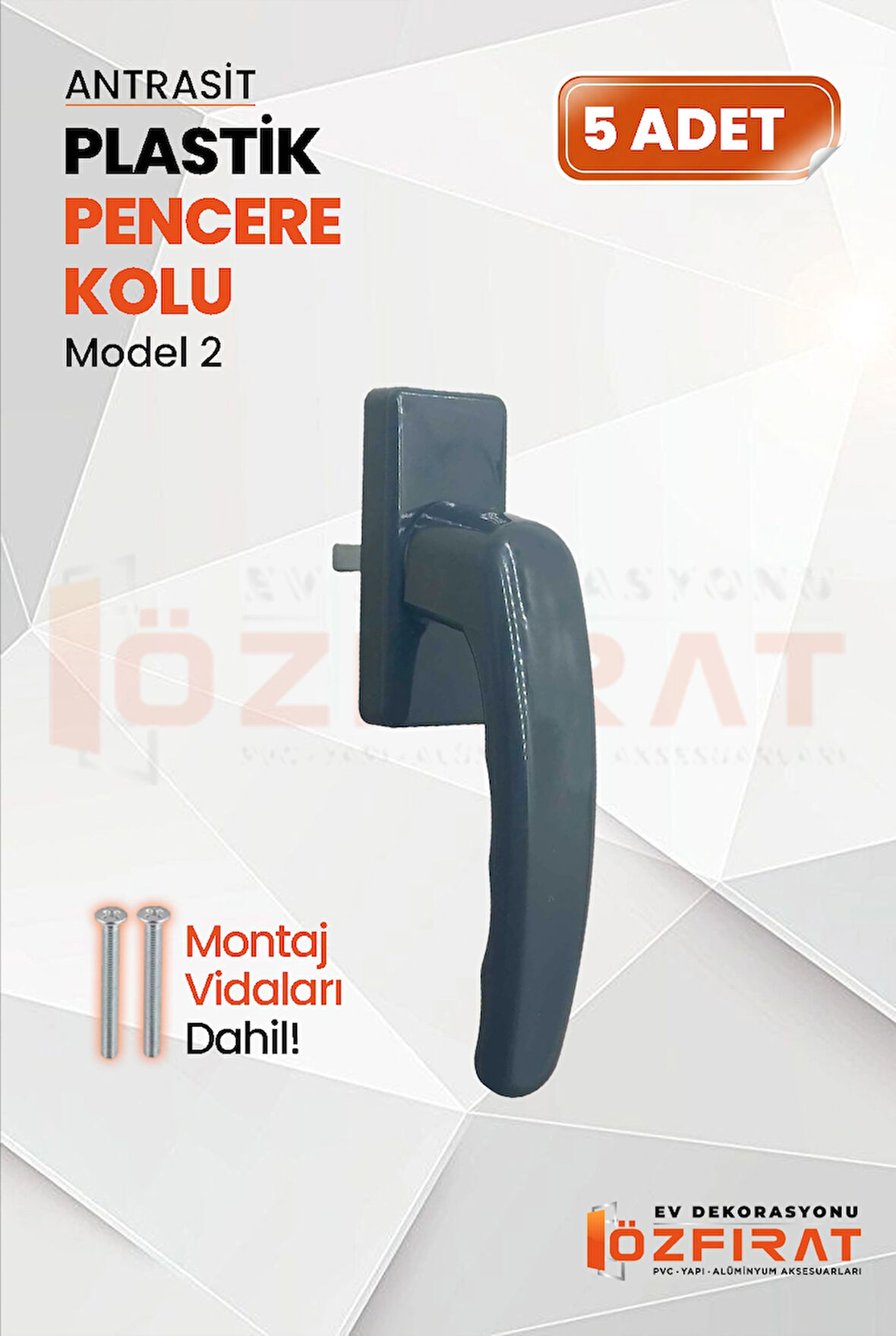 Pimapen PVC Pencere Kolu – Plastik – Antrasit – Model 2 – (5 Adet)