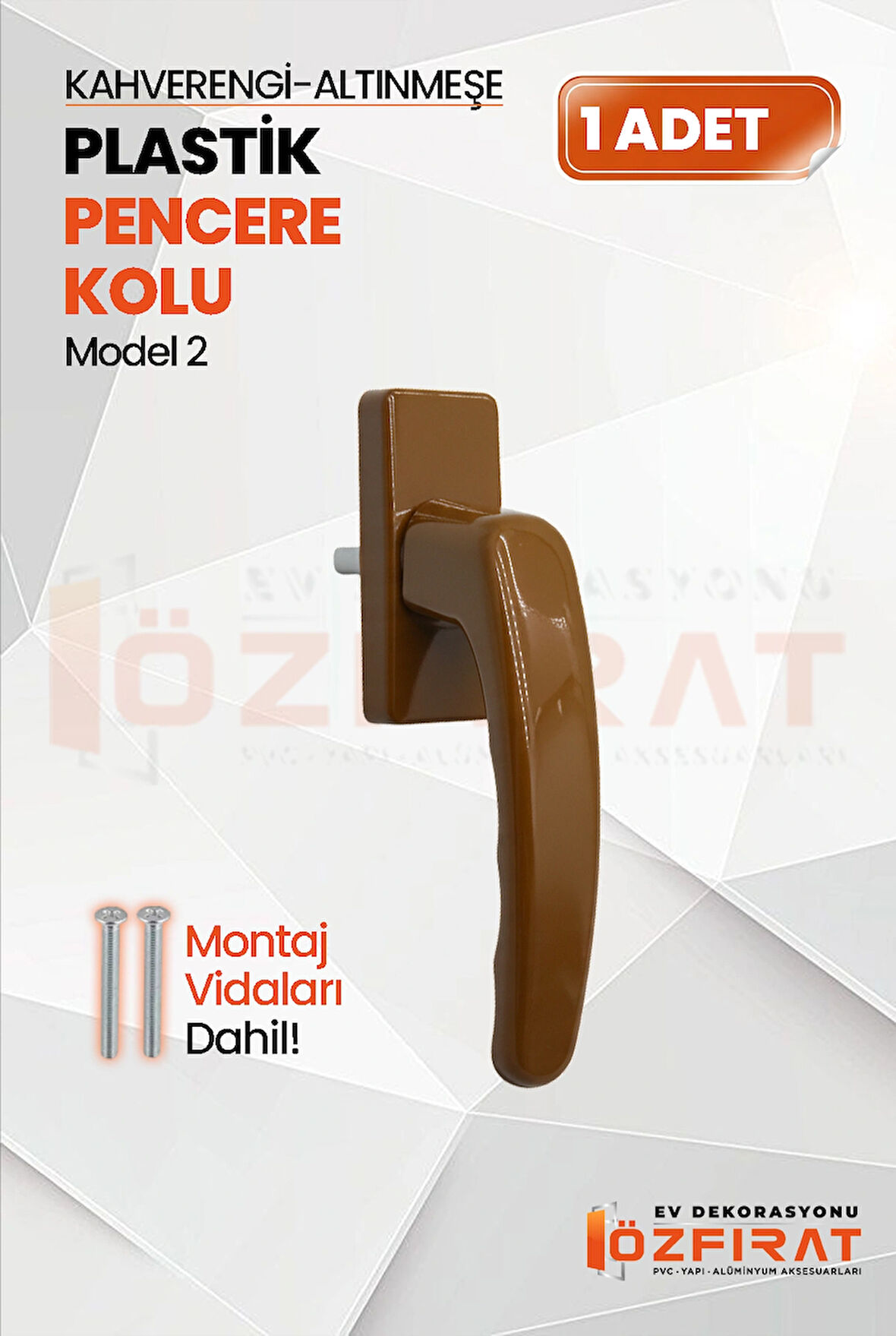 Pimapen PVC Pencere Kolu – Plastik – Altınmeşe/Kahverengi – Model 2 – (1 Adet)