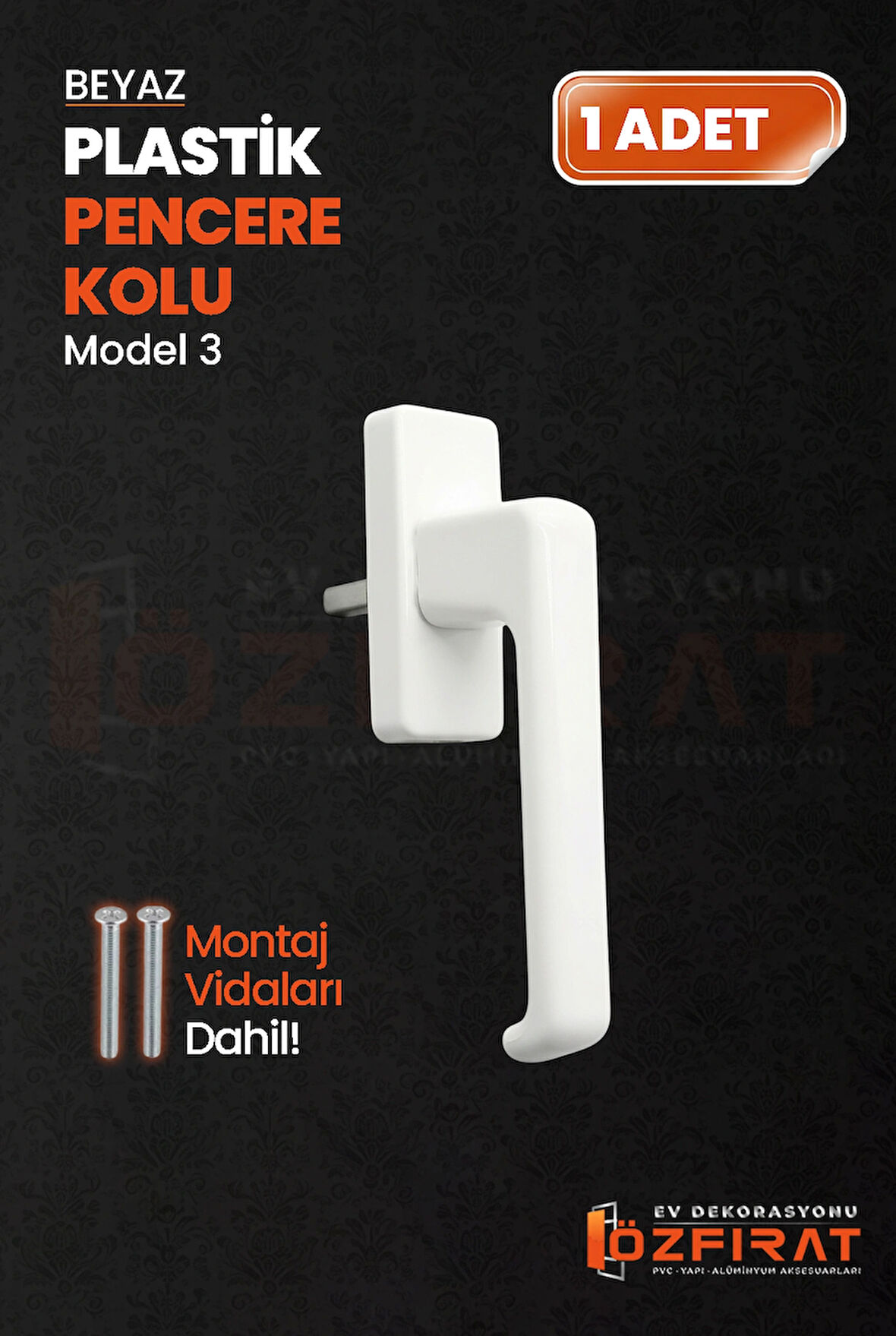 Pimapen PVC Pencere Kolu – Plastik – Beyaz – Model 3 – (1 Adet)