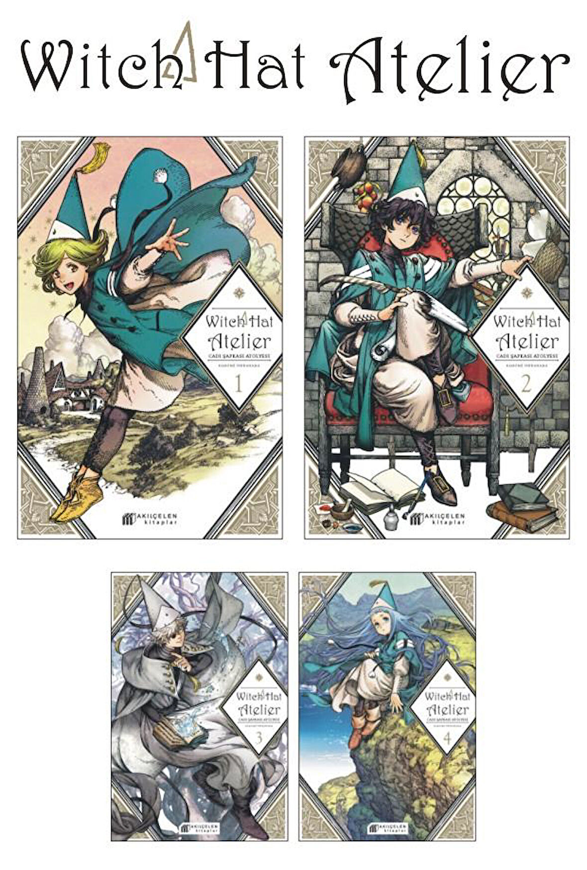 Witch Hat Atelier - Cadı Şapkası Atölyesi 1-2-3-4 Manga Seti - Kamome Shirahama