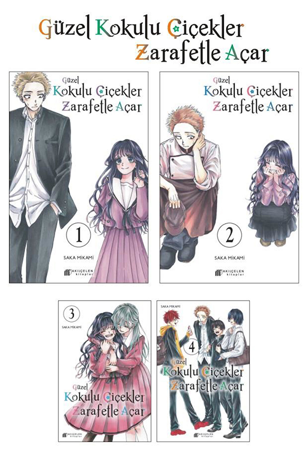 Güzel Kokulu Çiçekler Zarafetle Açar Cilt 1-2-3-4 Manga Seti - Saka Mikami