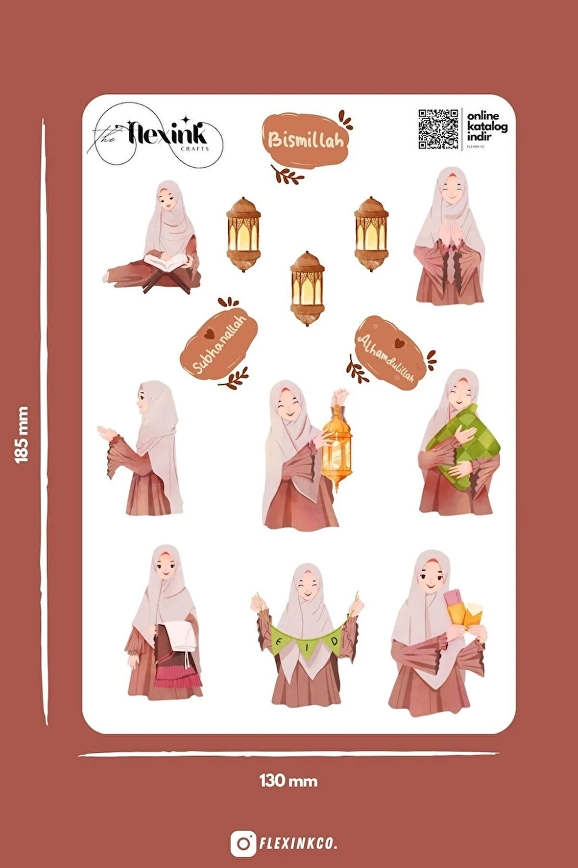 Mübarek Ramazan Temalı Şeffaf Sticker Seti Scrapbook Ajanda Journal Bullet Planner Telefon