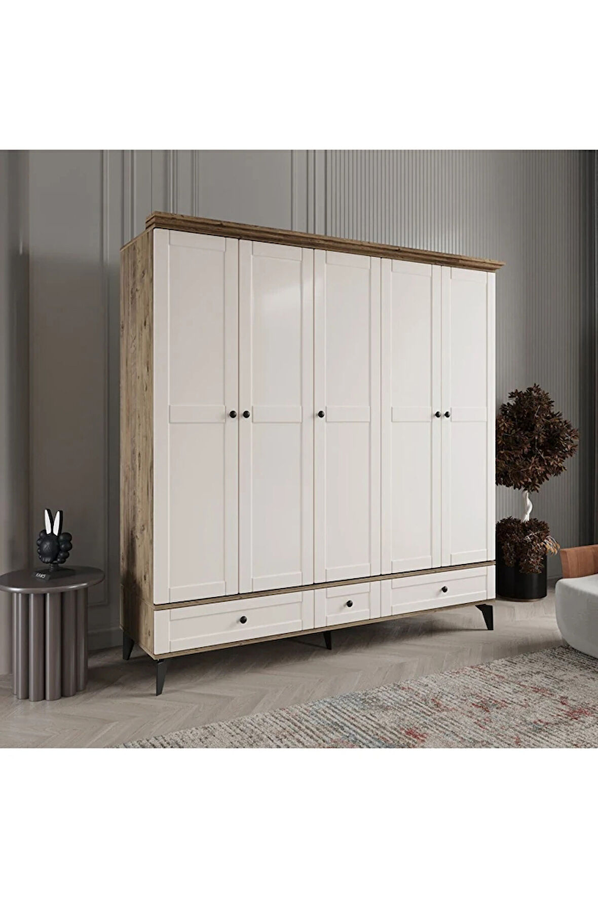 DALİ 5 KAPAKLI AYTAŞI GARDIROP TAMAMI MDF