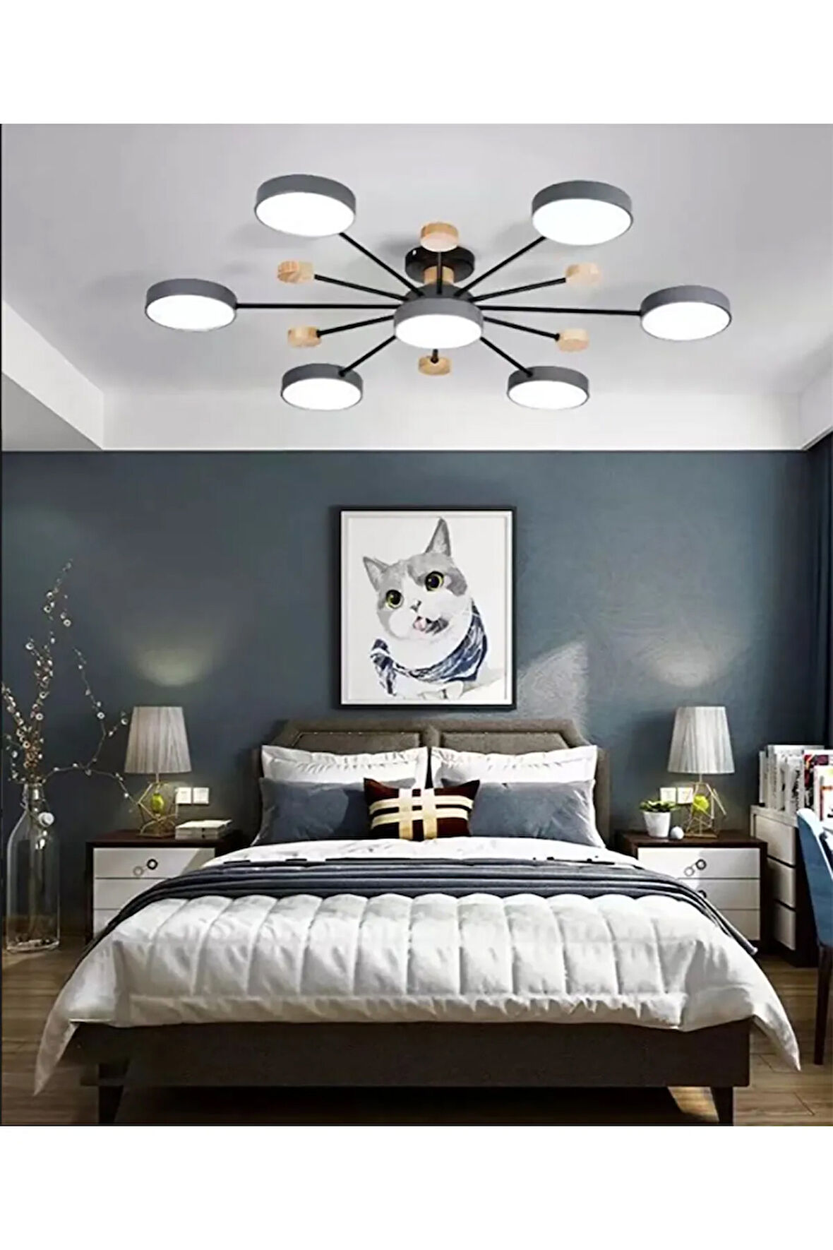 Fixture Ahşap Led Avize