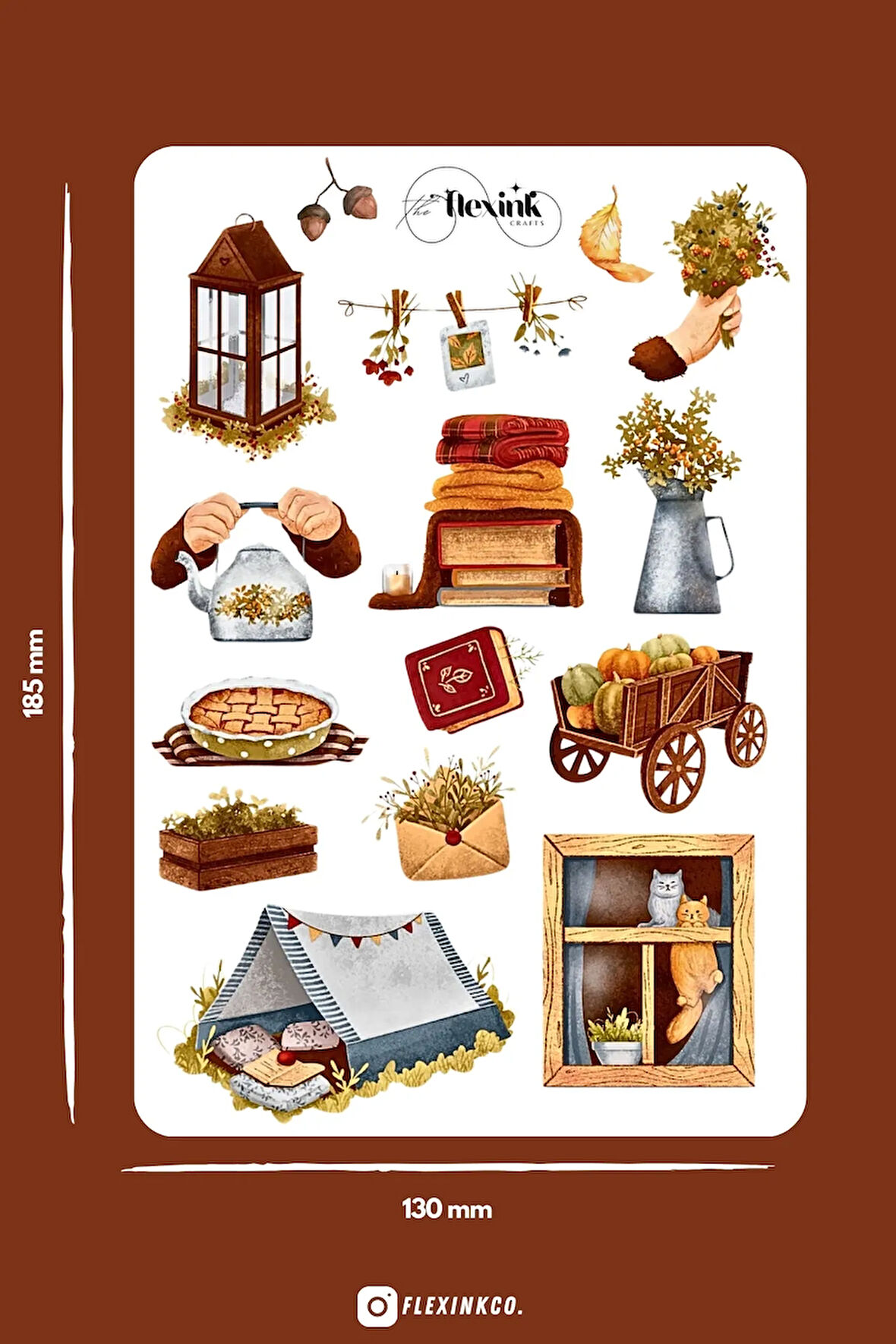 Eylülde Sonbahar ŞEFFAF Sticker Scrapbook Ajanda Journal Bullet Planner Telefon