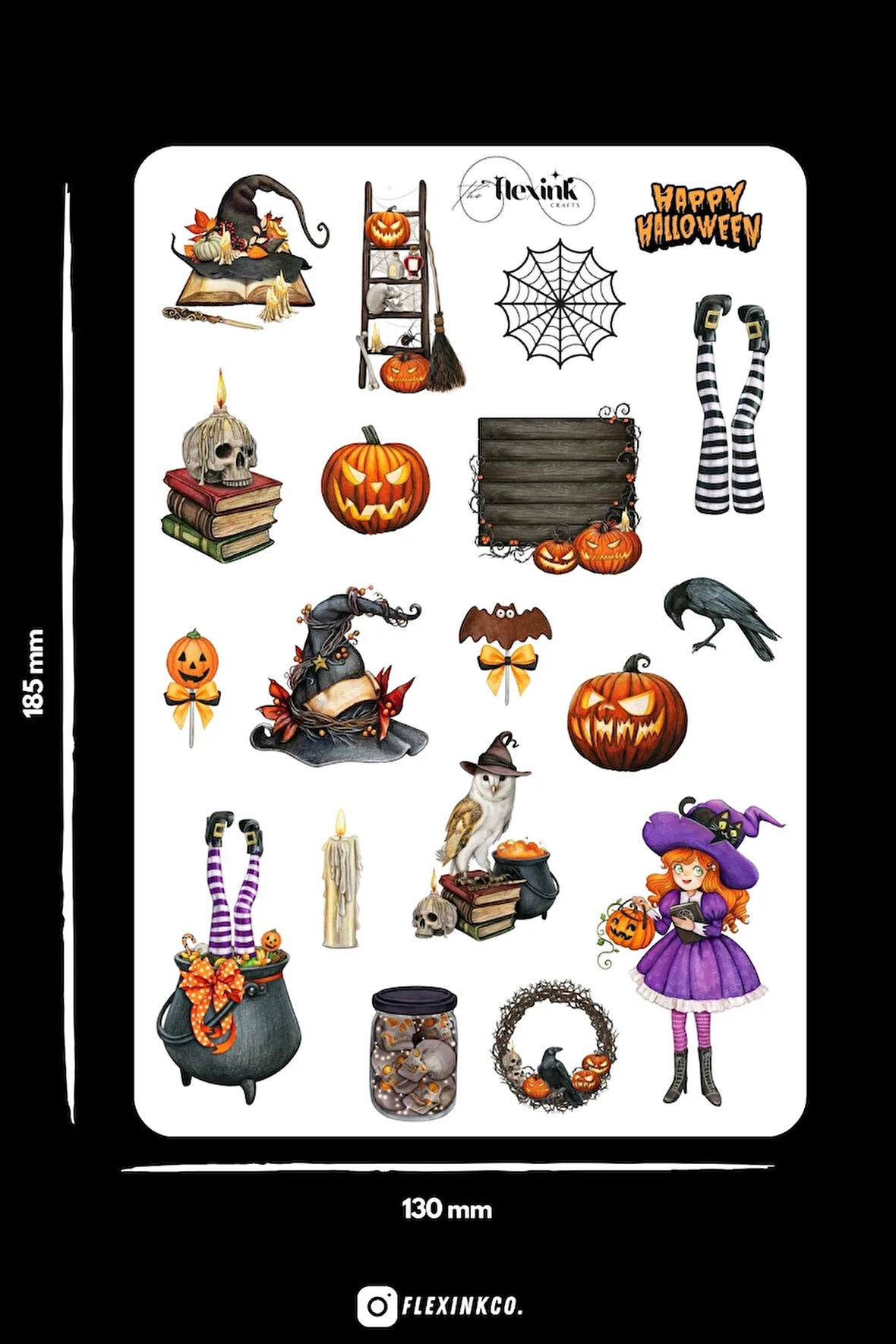 Hallowen ŞEFFAF Sticker Scrapbook Ajanda Journal Bullet Planner Telefon