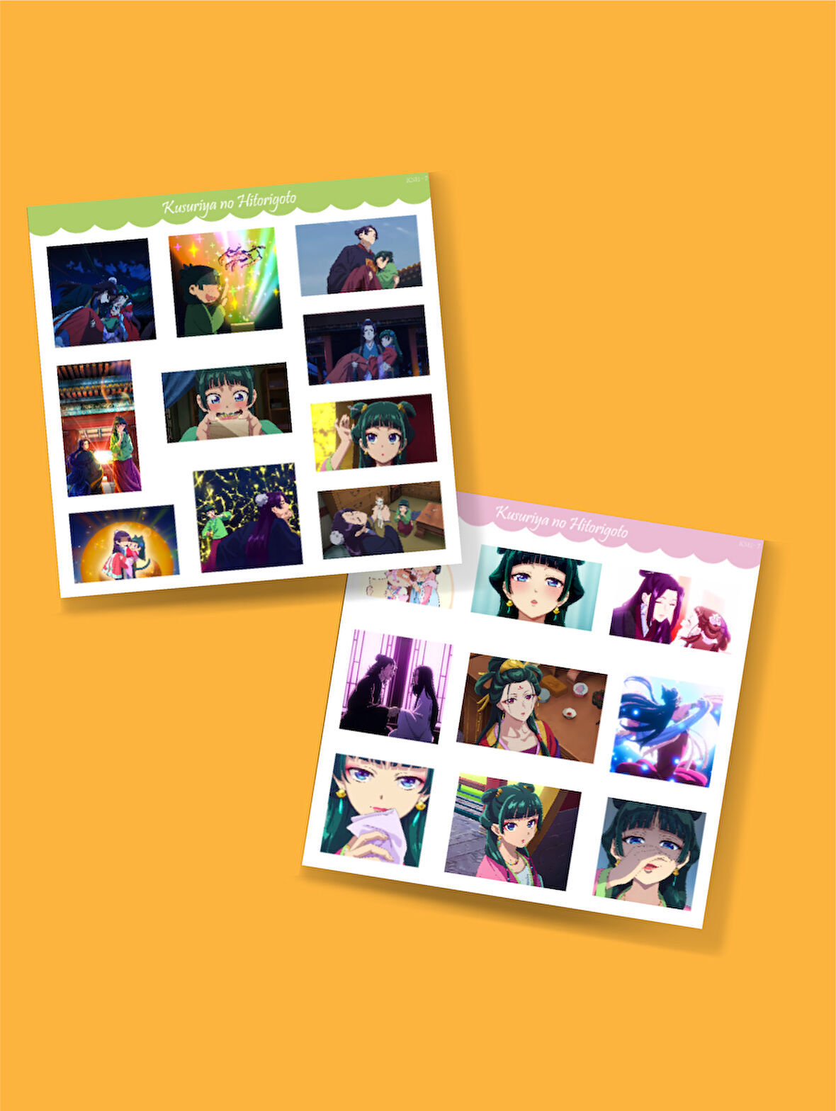 KNH-07-Eczacının Günlüğü -Anılar - Kusuriya no Hitorigoto 2li sticker set-parlak kağıt