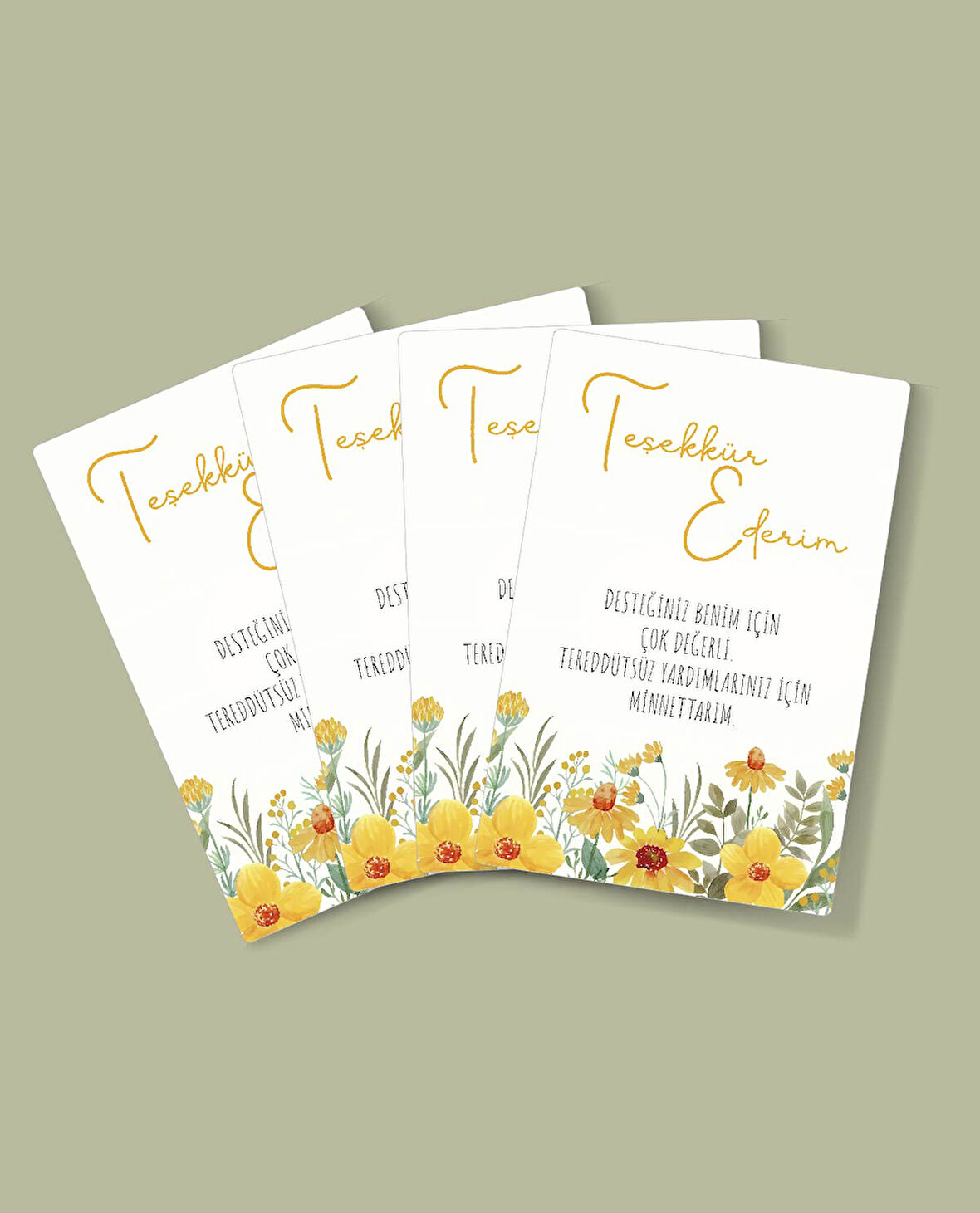 Öğretmenler Günü Tebrik Kartı-teşekkür kartı-Özel gün 24 Kasım -4 Lü-Not Kartı-hediye kartı-tek yüzlü