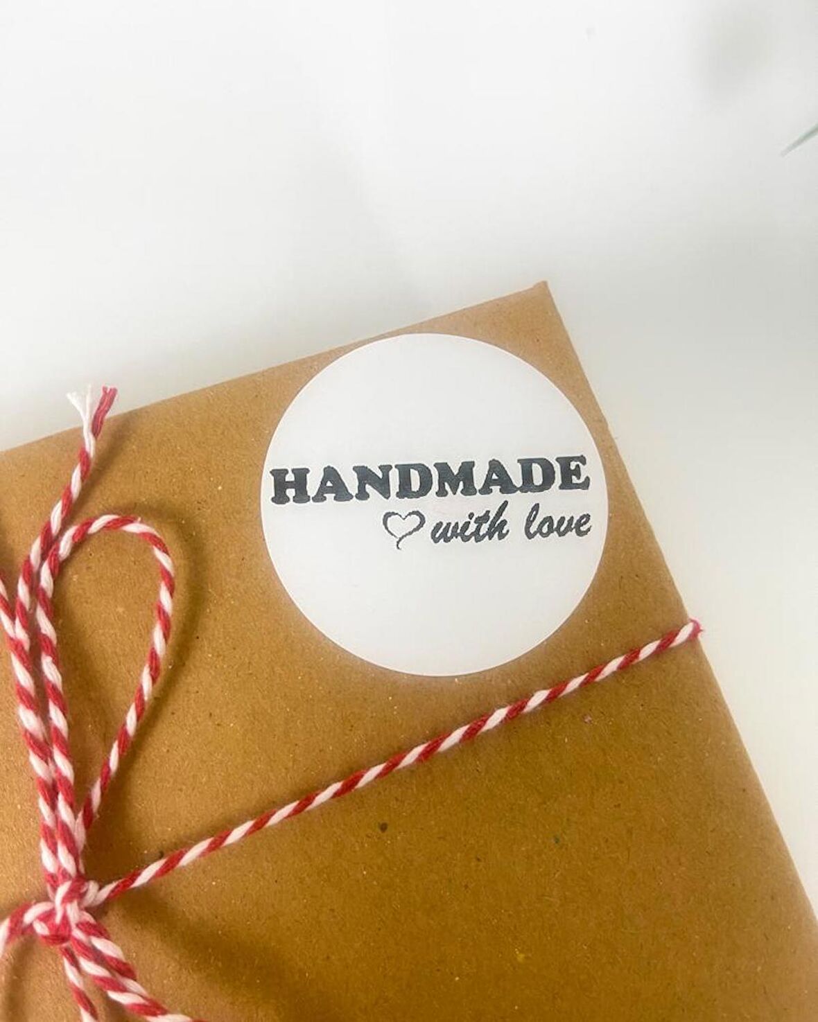 Handmade With Love Siyah 4cm Yapışkanlı Etiket 120 Adet