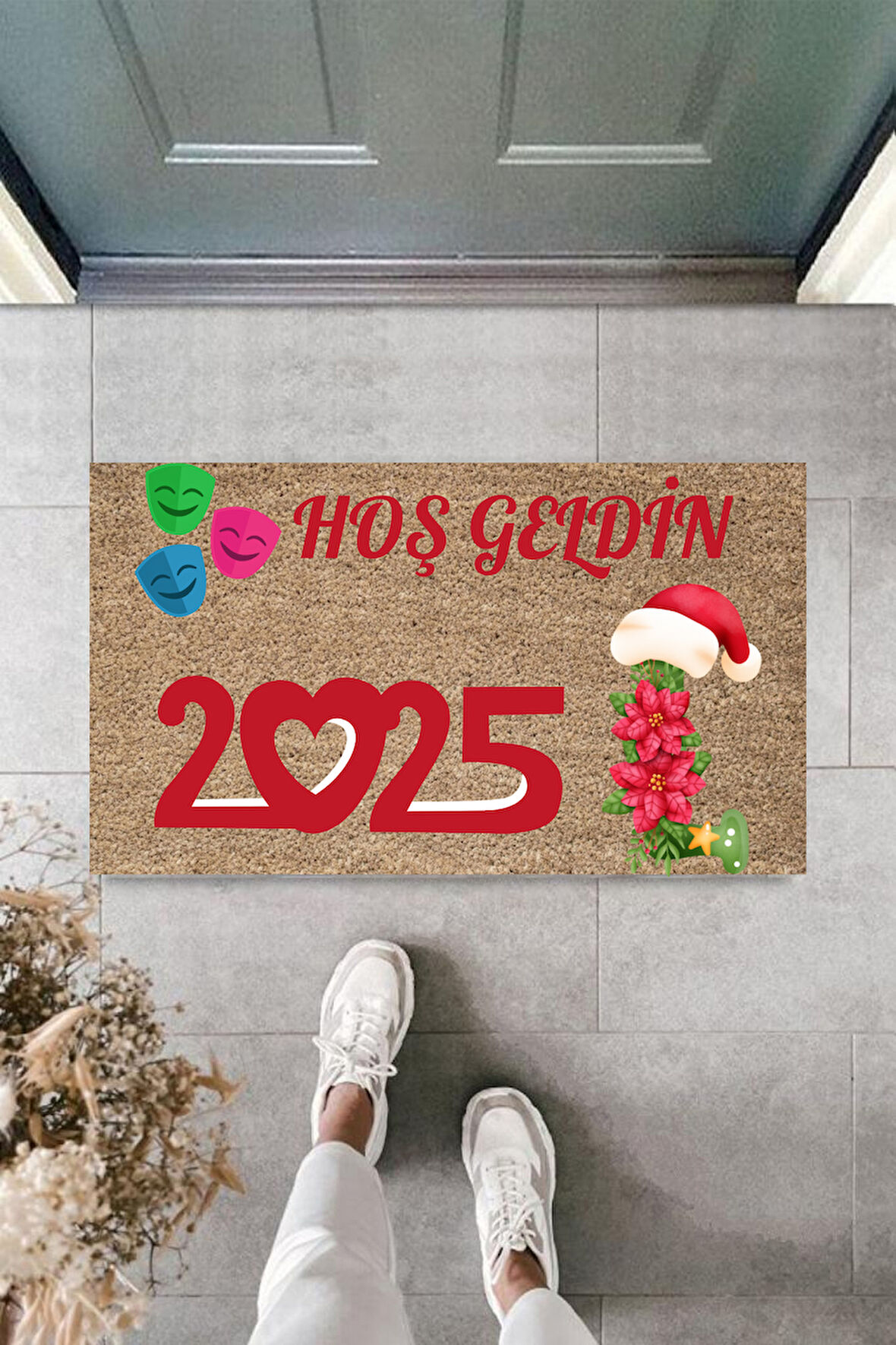 Kapı Önü Paspası Yeni Yıl 2025 Özel Tasarım Model 5