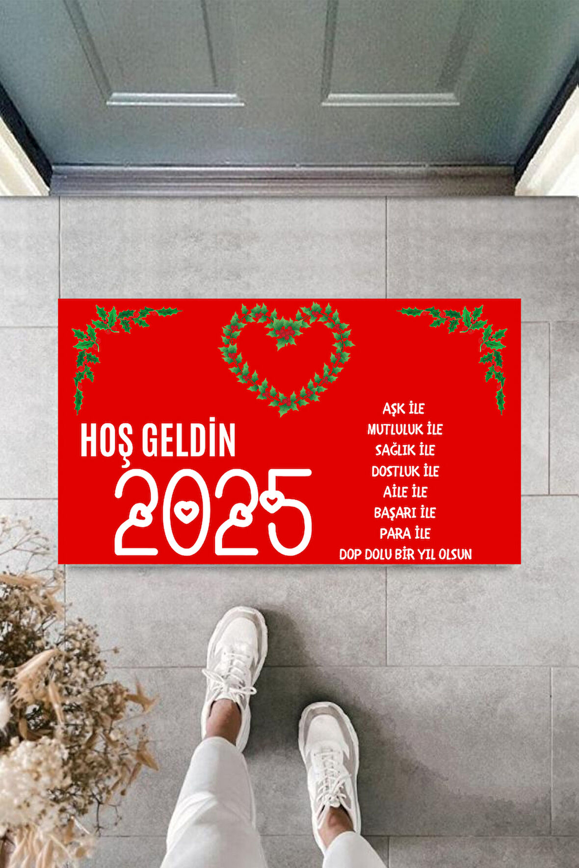 Kapı Önü Paspası Yeni Yıl 2025 Özel Tasarım Model 24