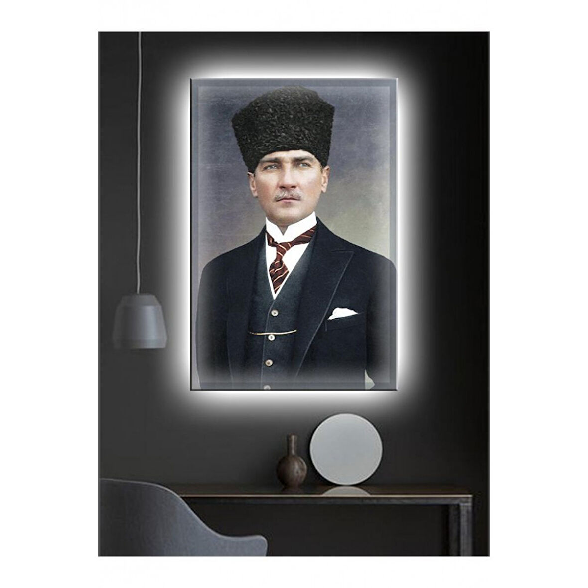 Kanvas Tablo Atatürk (Ofis İşyeriSalon) Led Işıklı