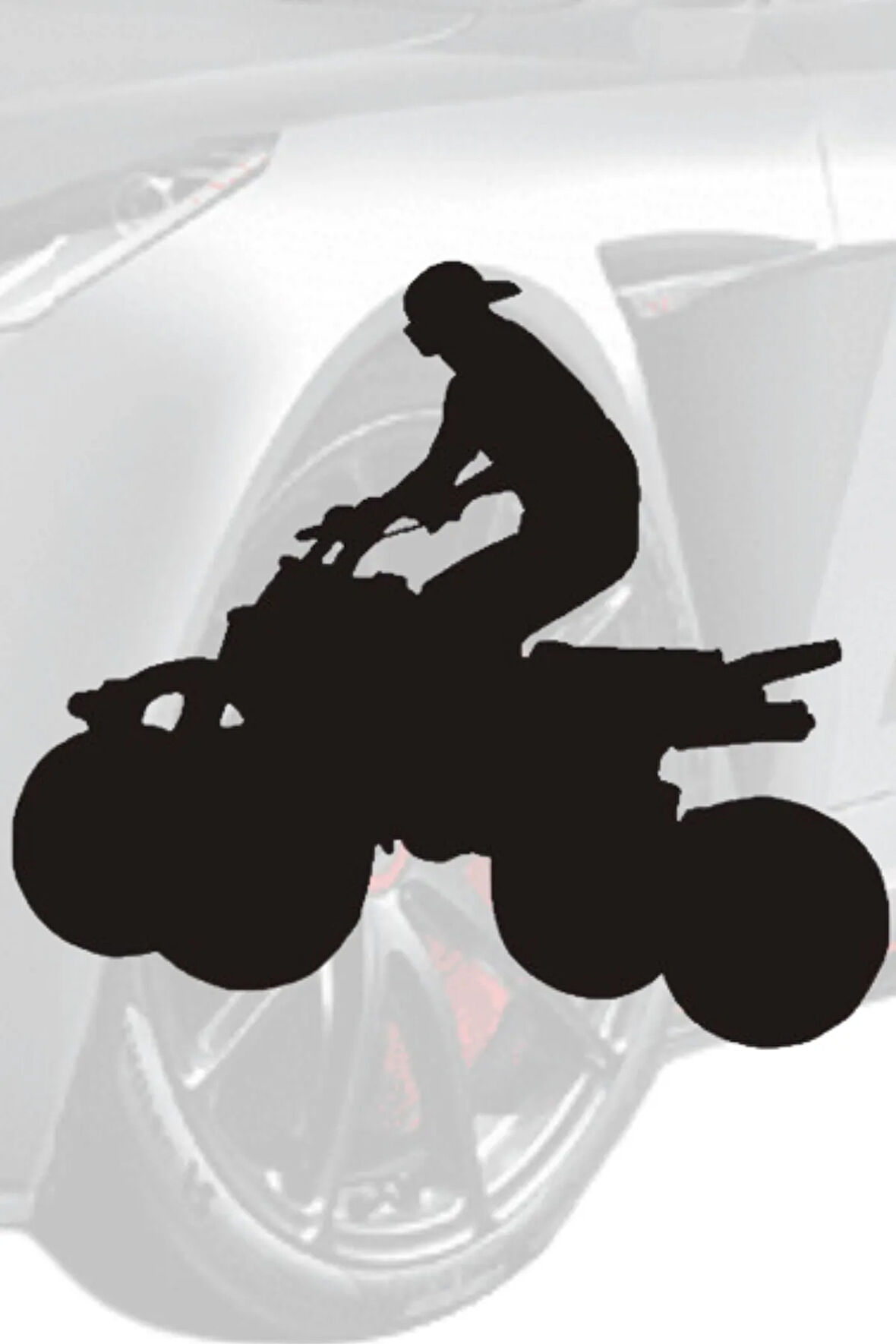 ATV Sürücüsü Oto Sticker Siyah 10 cm X 9 cm