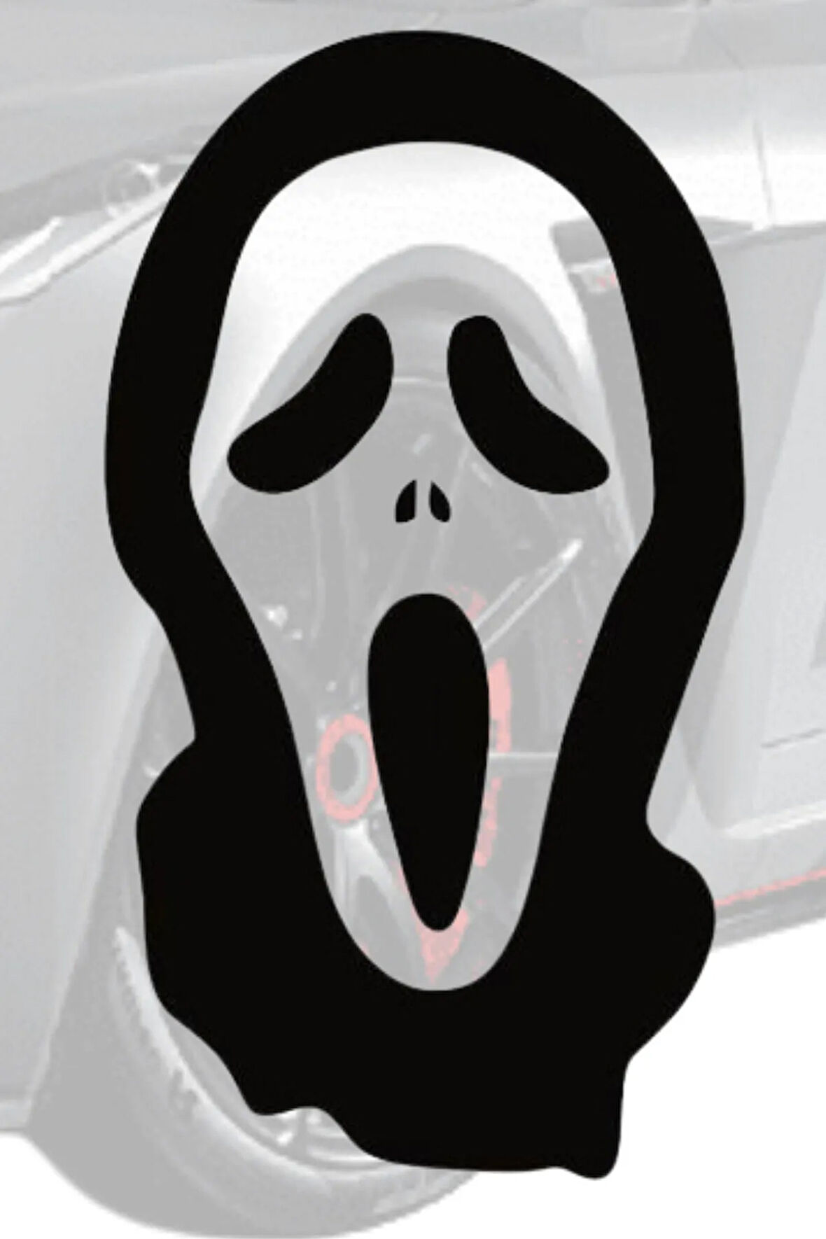 Scream Maskesi Oto Sticker Siyah 13 cm X 7 cm