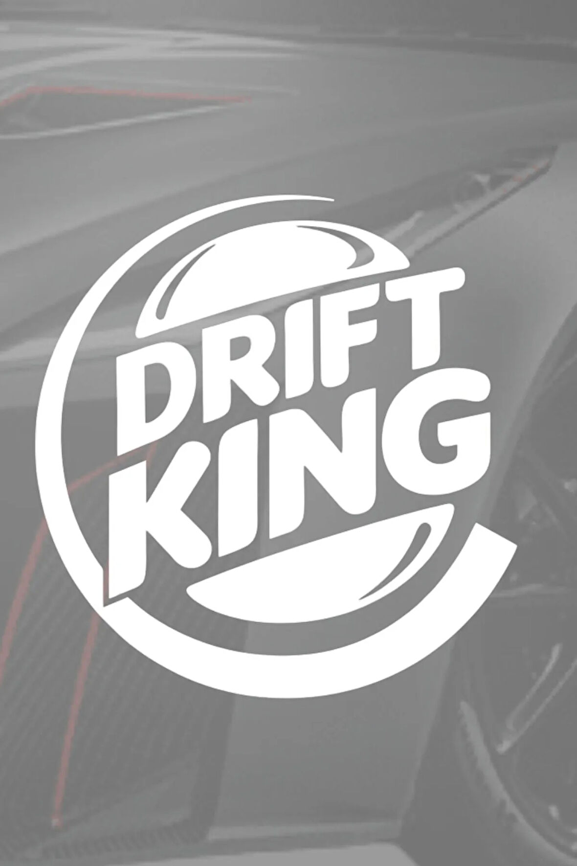 Burger Drift King Vinil Kesim Araç Sticker Beyaz 12X12