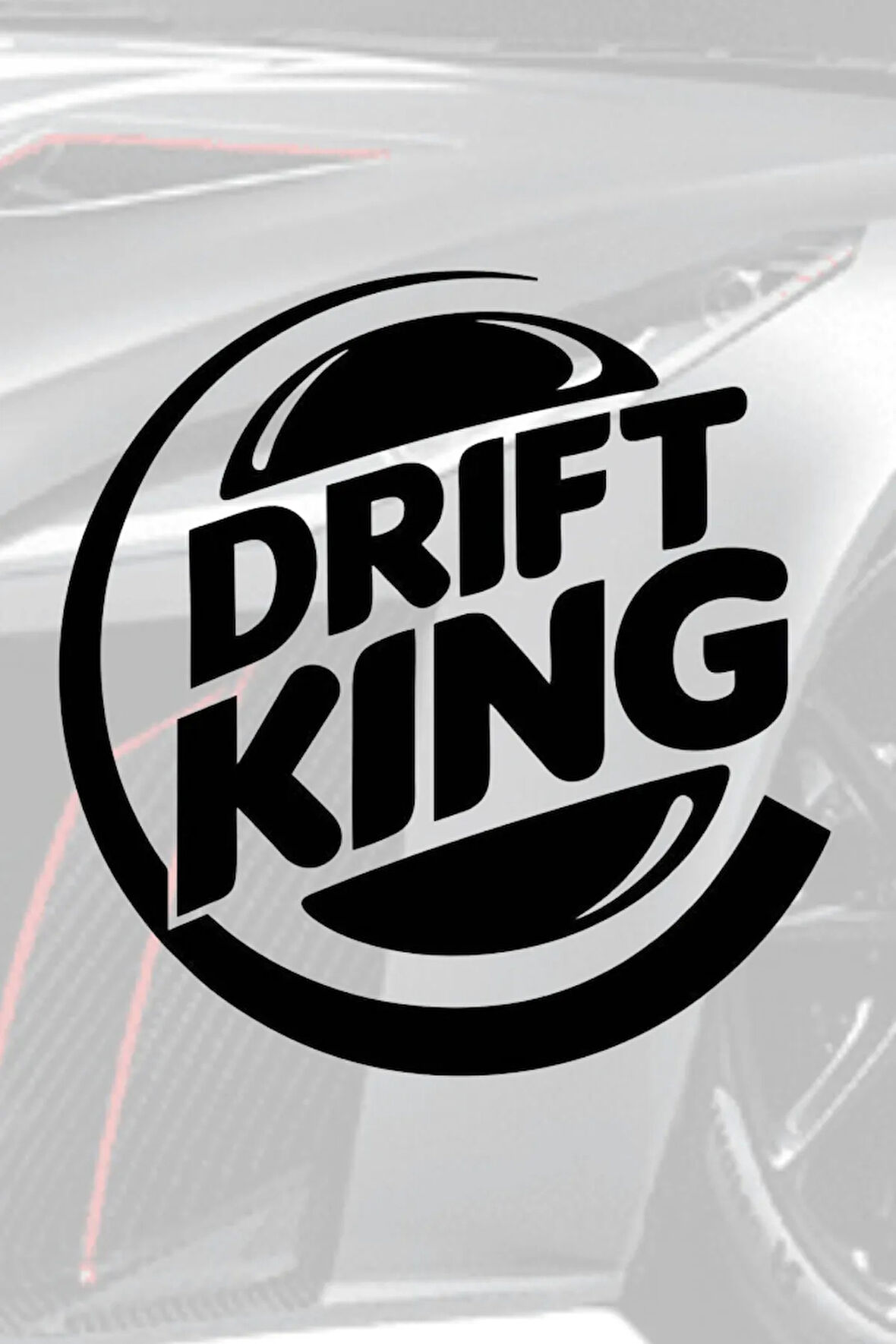 Burger Drift King Vinil Kesim Araç Sticker Siyah 12X12