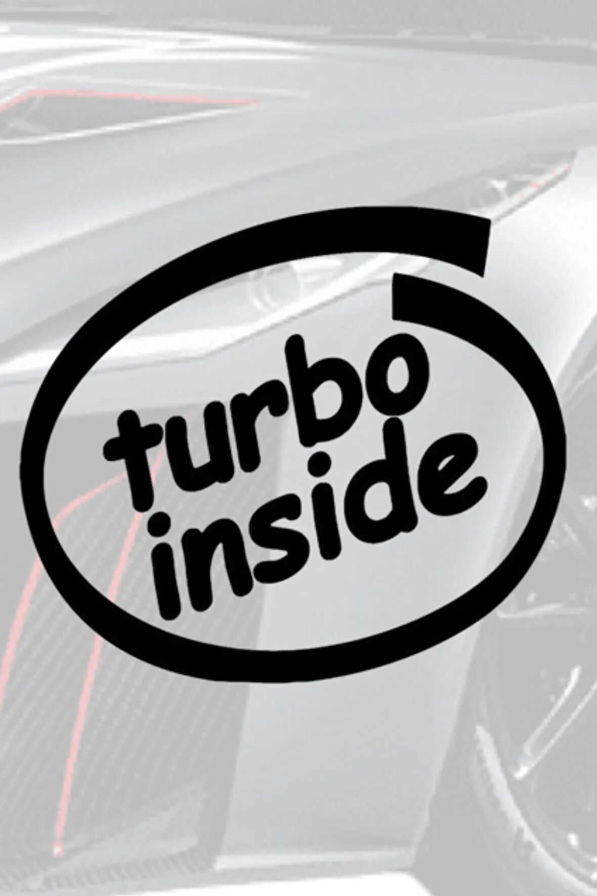 Turbo Gücü Turbo Inside  Vinil Kesim Araç Sticker Siyah 12X10