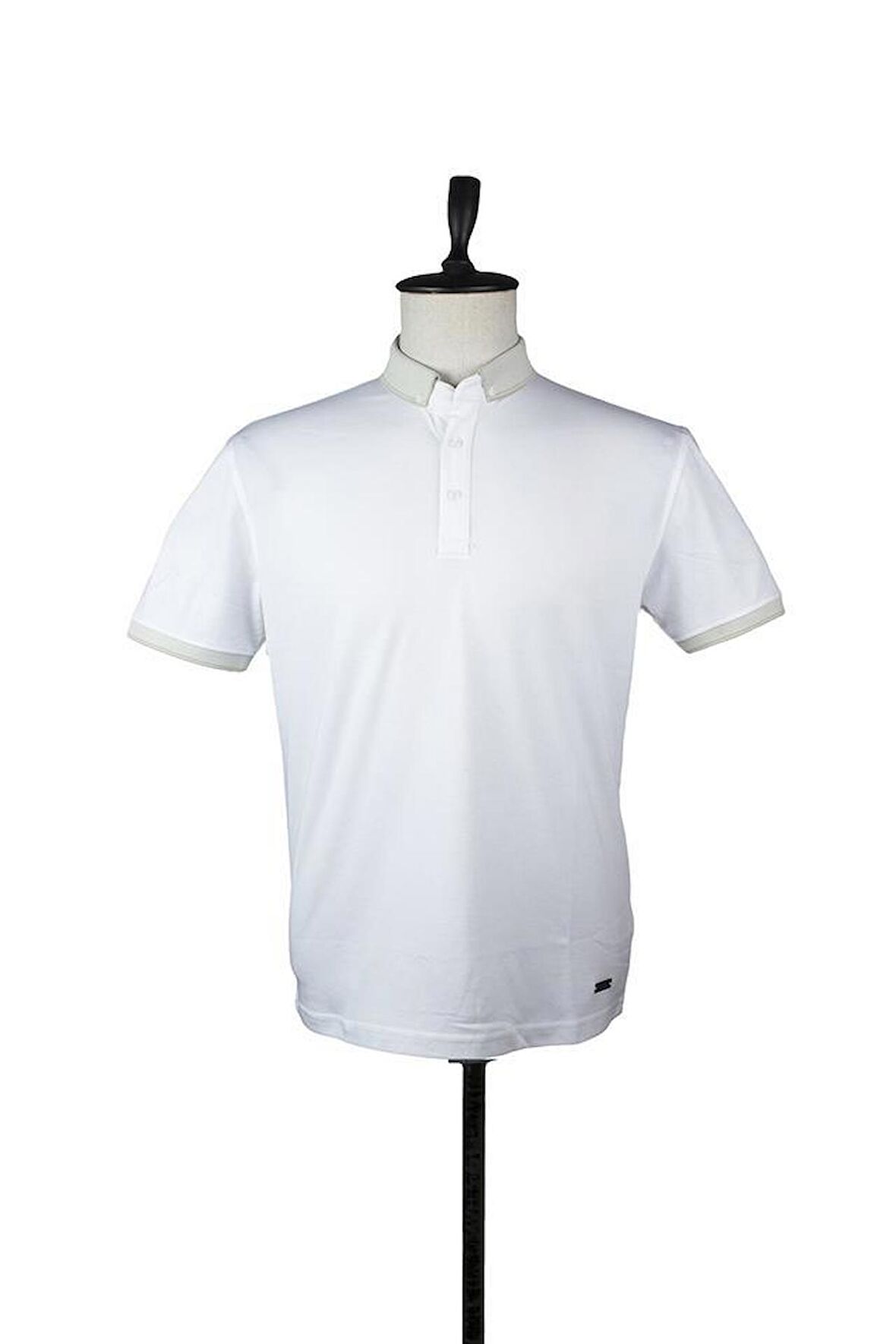 Kısa Kol Merserize Polo Yaka Slim Fit Dar Kesim Casual T-Shirt 1011220109 Beyaz