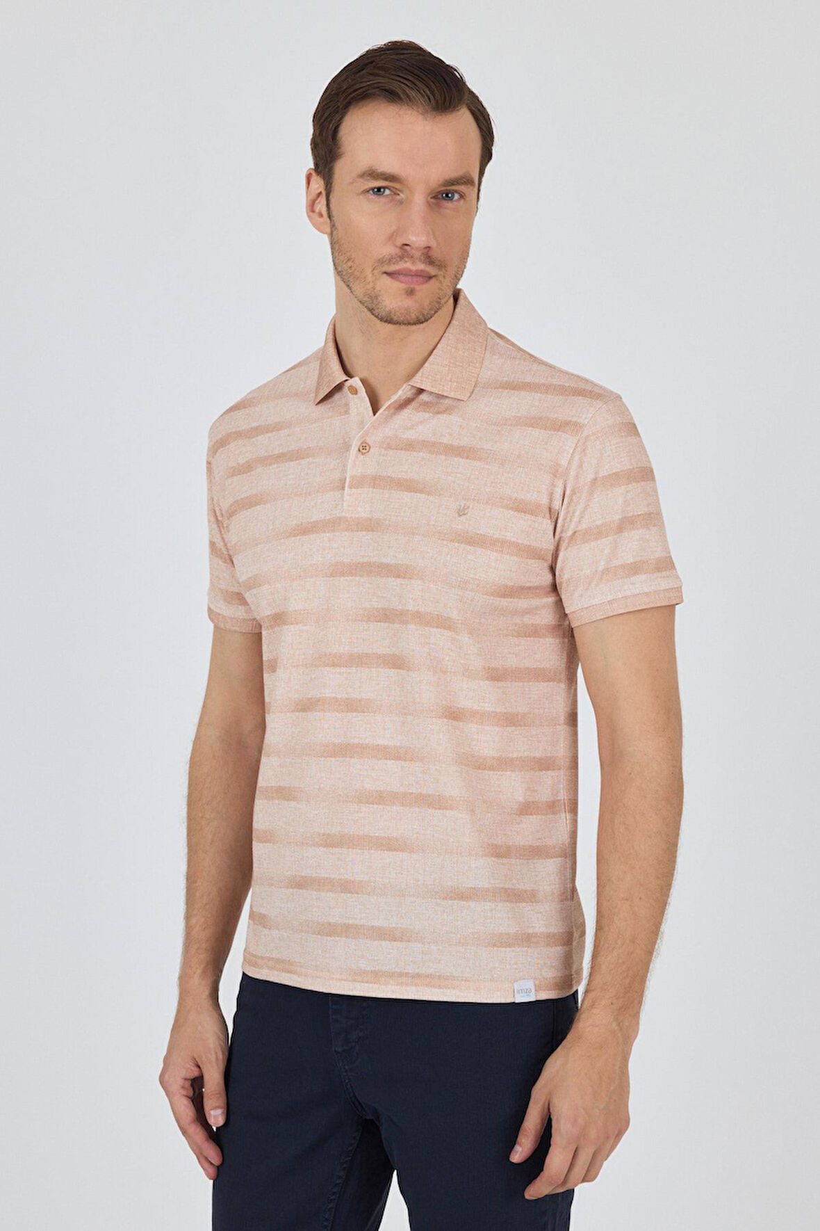 Kısa Kol Baskılı Pike Polo Yaka Cepsiz Slim Fit Tişört 1011250170