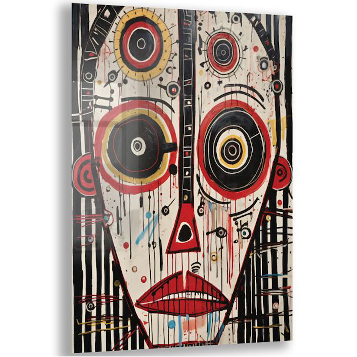 Sanatsal Cam Tablo - Art Brut - Dikey Motif 16-007