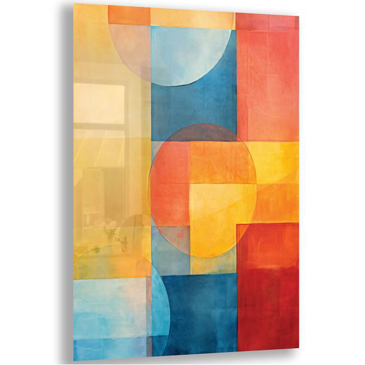 Sanatsal Cam Tablo - Abstrakt Sanat - Dikey Motif 17-016
