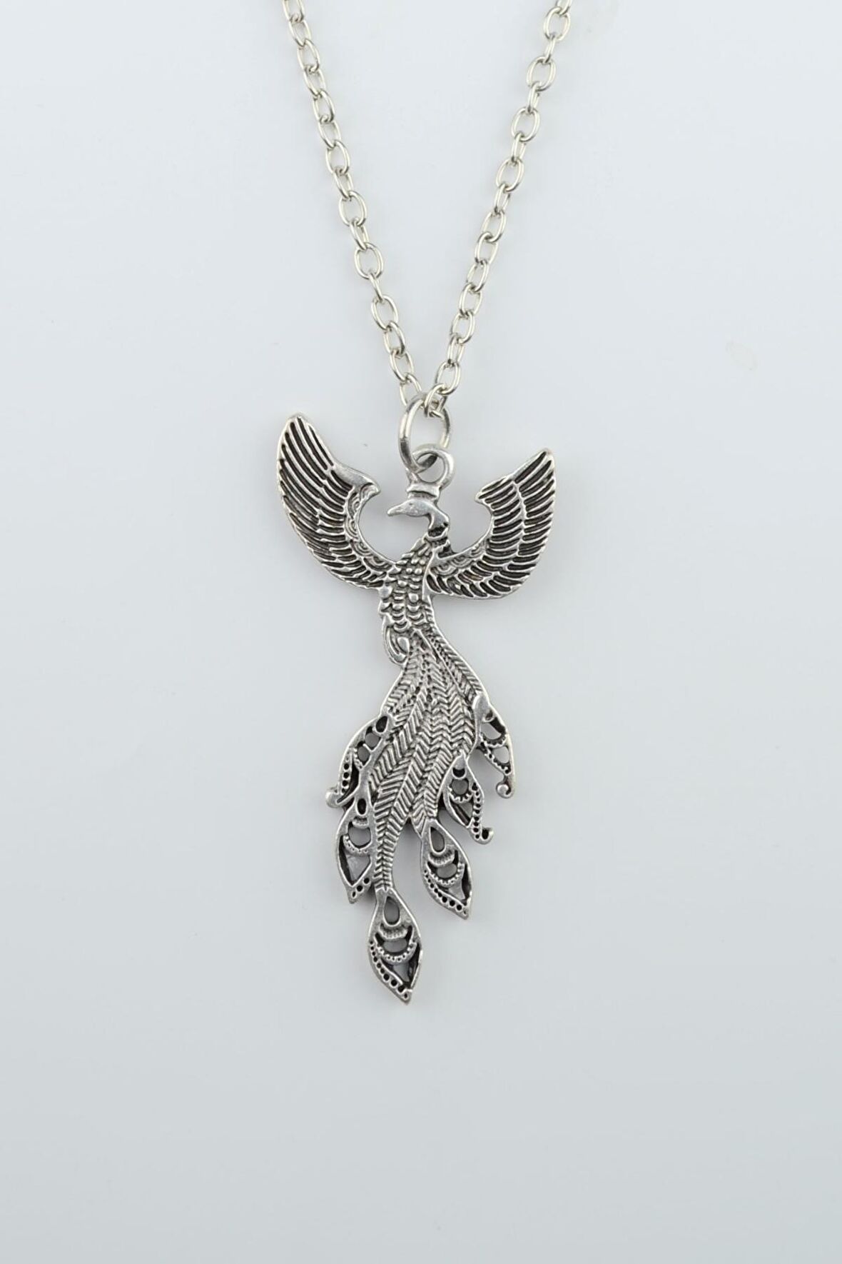 Zümrüdüanka Erkek Kadın Kolye Antik Gümüş Kaplama - 60 cm Düz Zincir