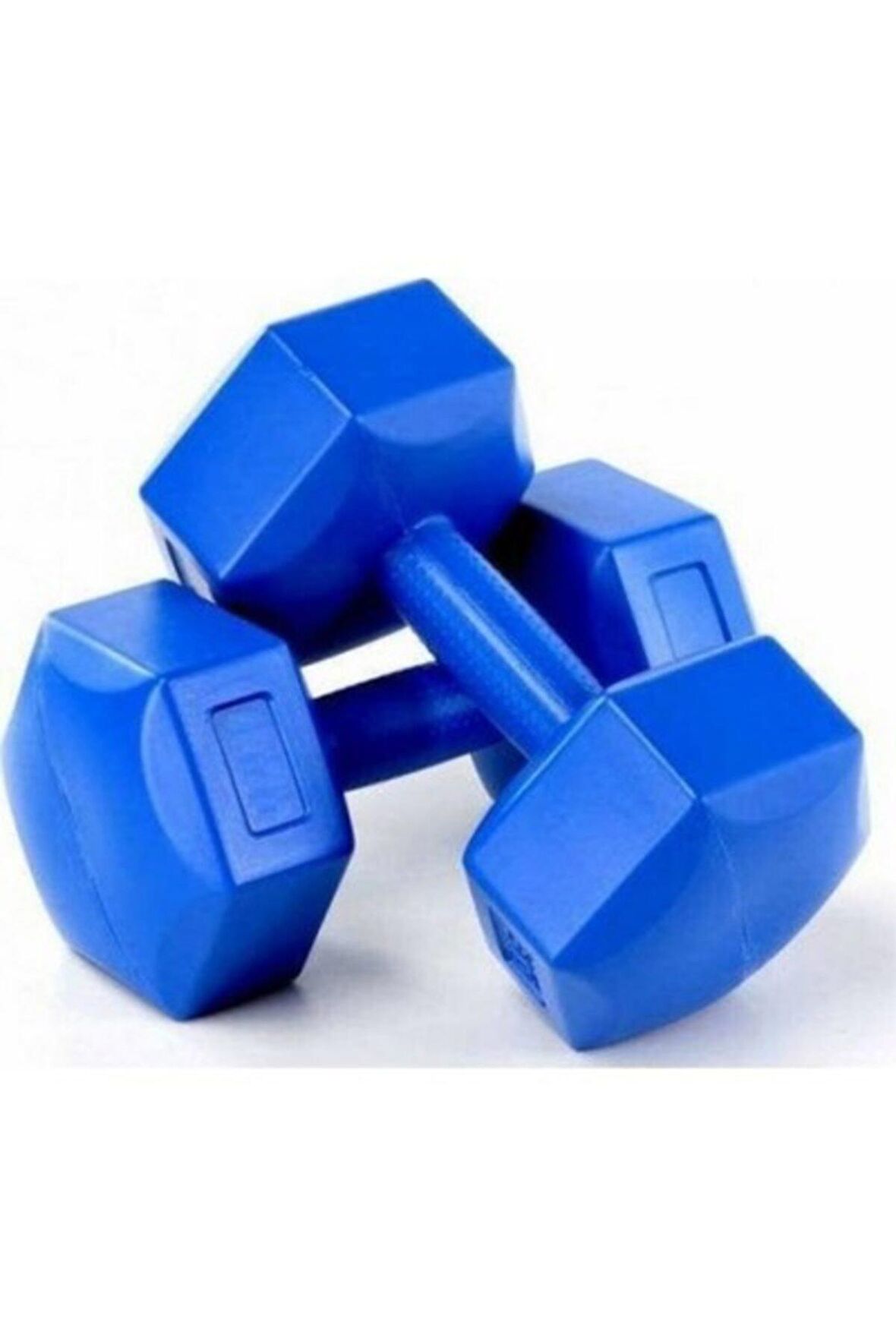 Spor 5 Kg X 2 Adet Deluxe Pvc Kaplama Mavi Plastik Dambıl Ağırlık Seti