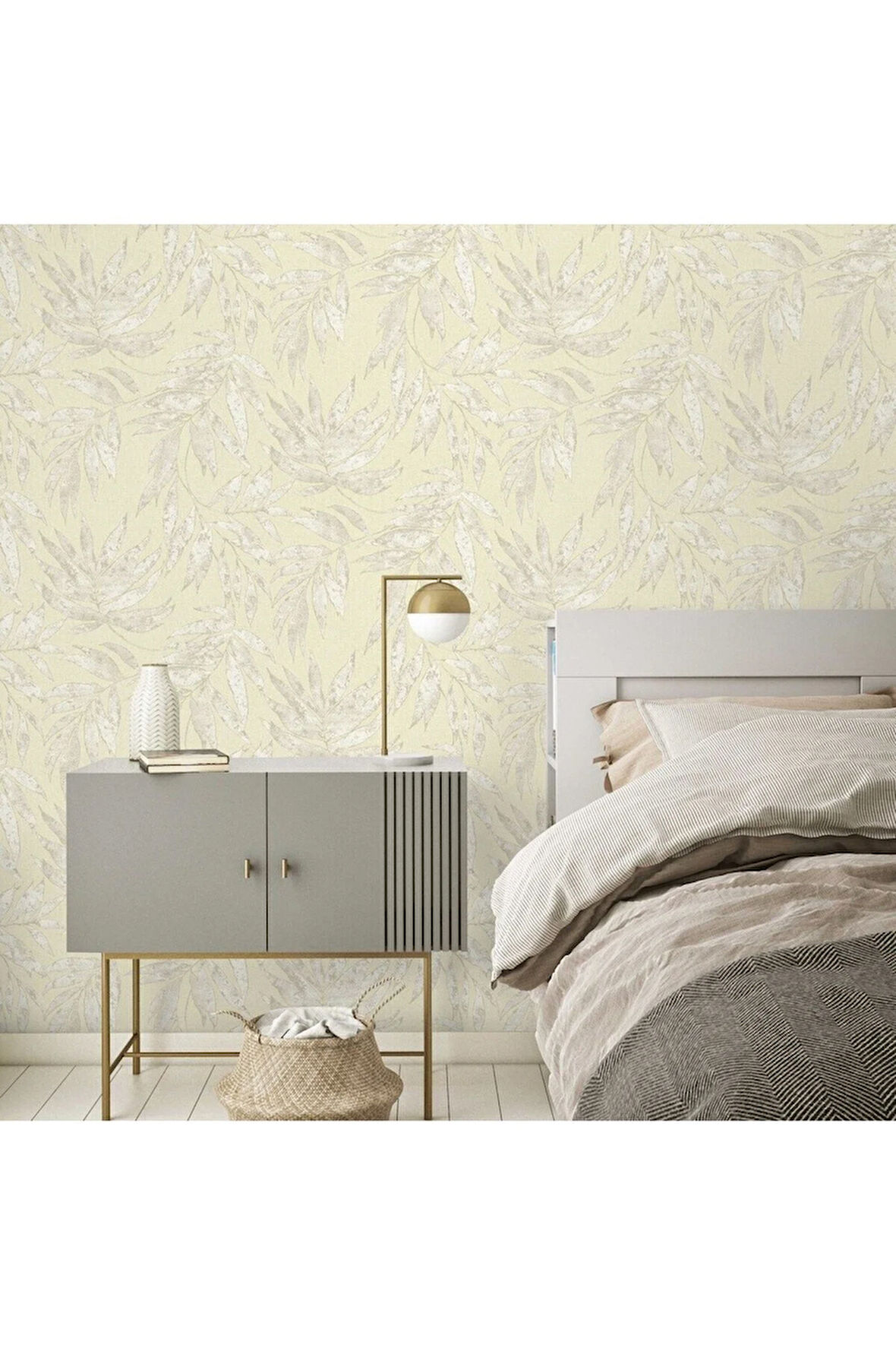 Yaprak Desenli Duvar Kağıdı, Beyaz, Ephes 1012-1, 10,60 M²