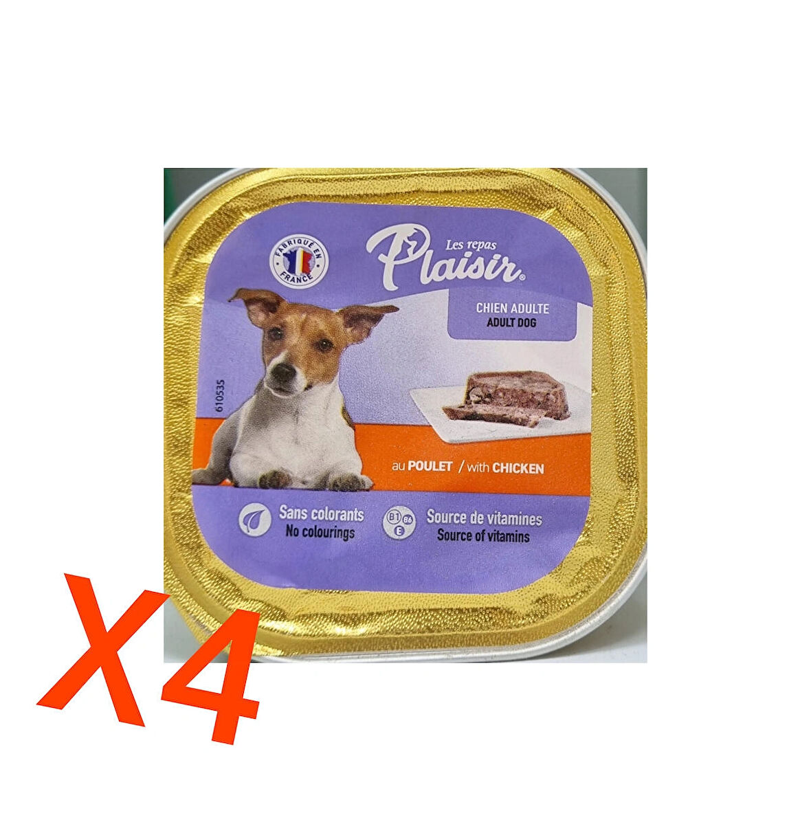 Plaisir Tavuk Etli Parçalı ve Soslu Köpek Konservesi X4 Adet