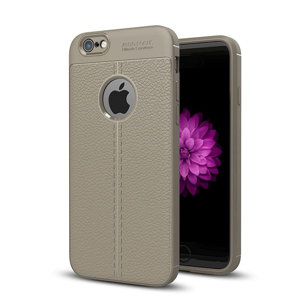 Smcase iPhone 6s Plus Deri Dokulu Silikon