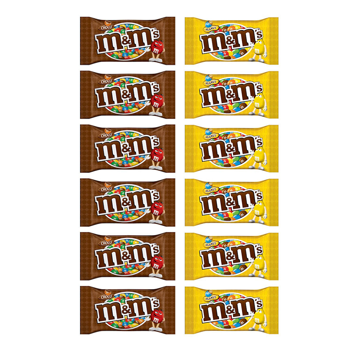 M&M's Fıstıklı ve Çikolatalı Draje 45 Gr x 12 li Karma Paket