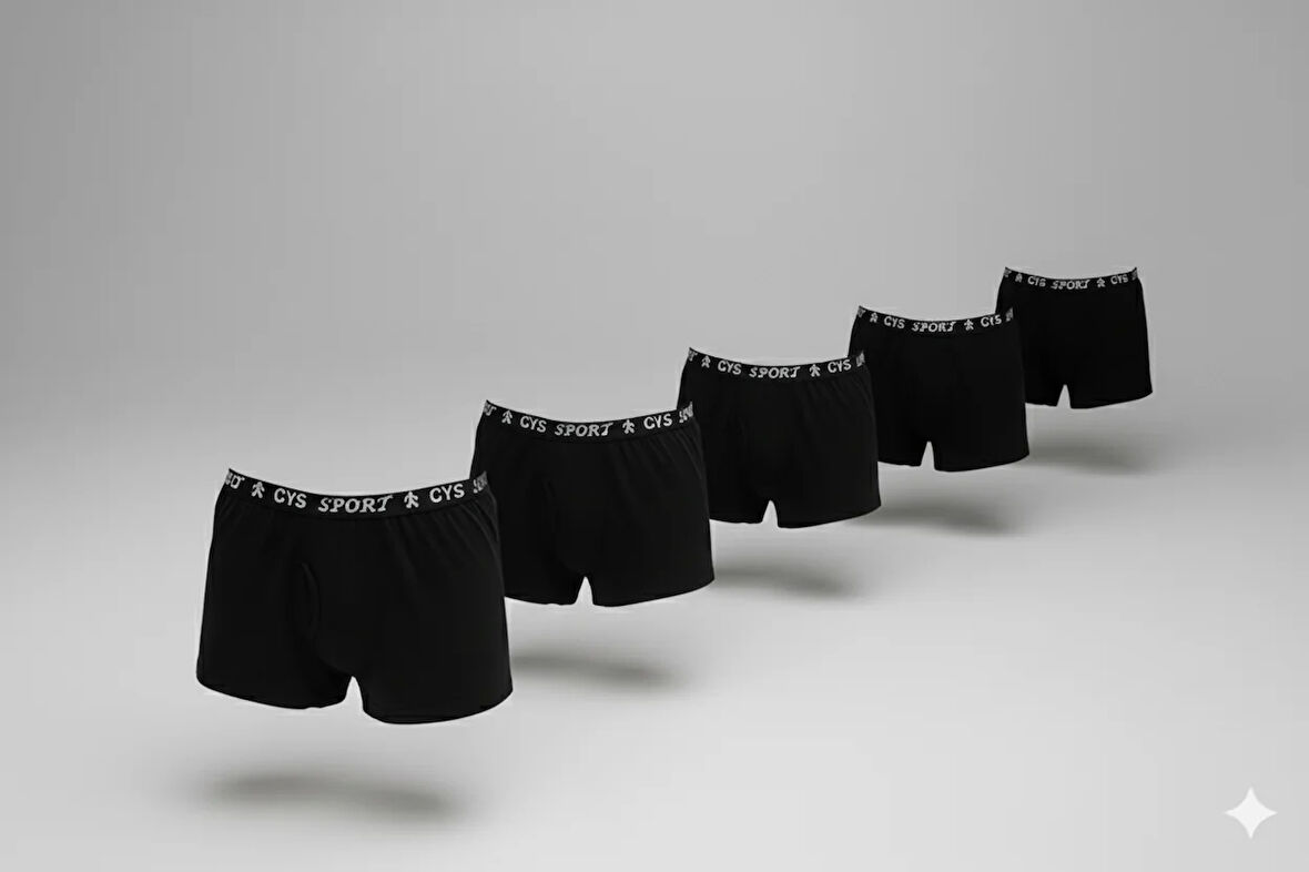 BEŞLİ ERKEK SİYAH BOXER
