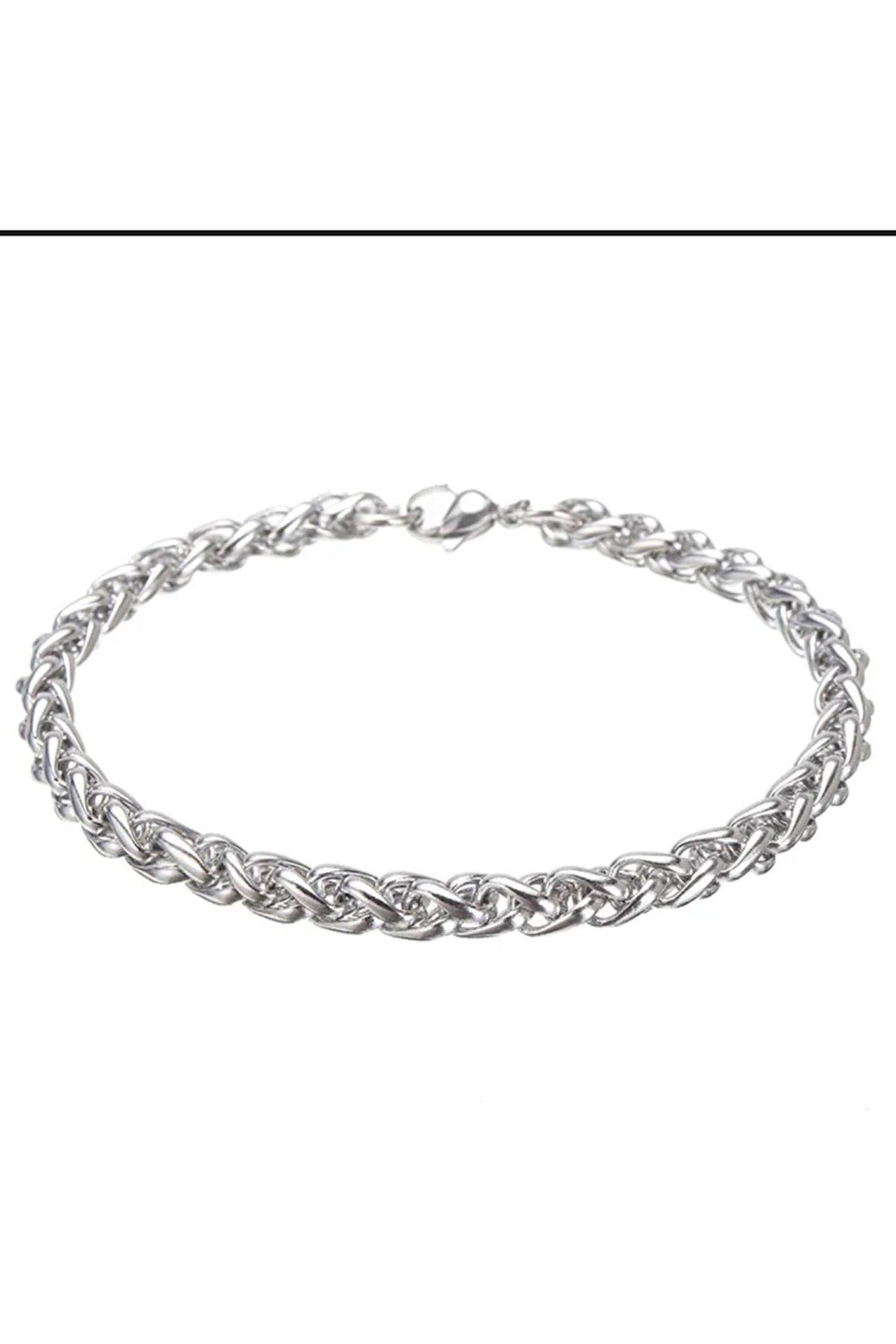 Paslanmaz Çelik Örgü Model Hip Hop Zincir Erkek Bileklik 5 Mm