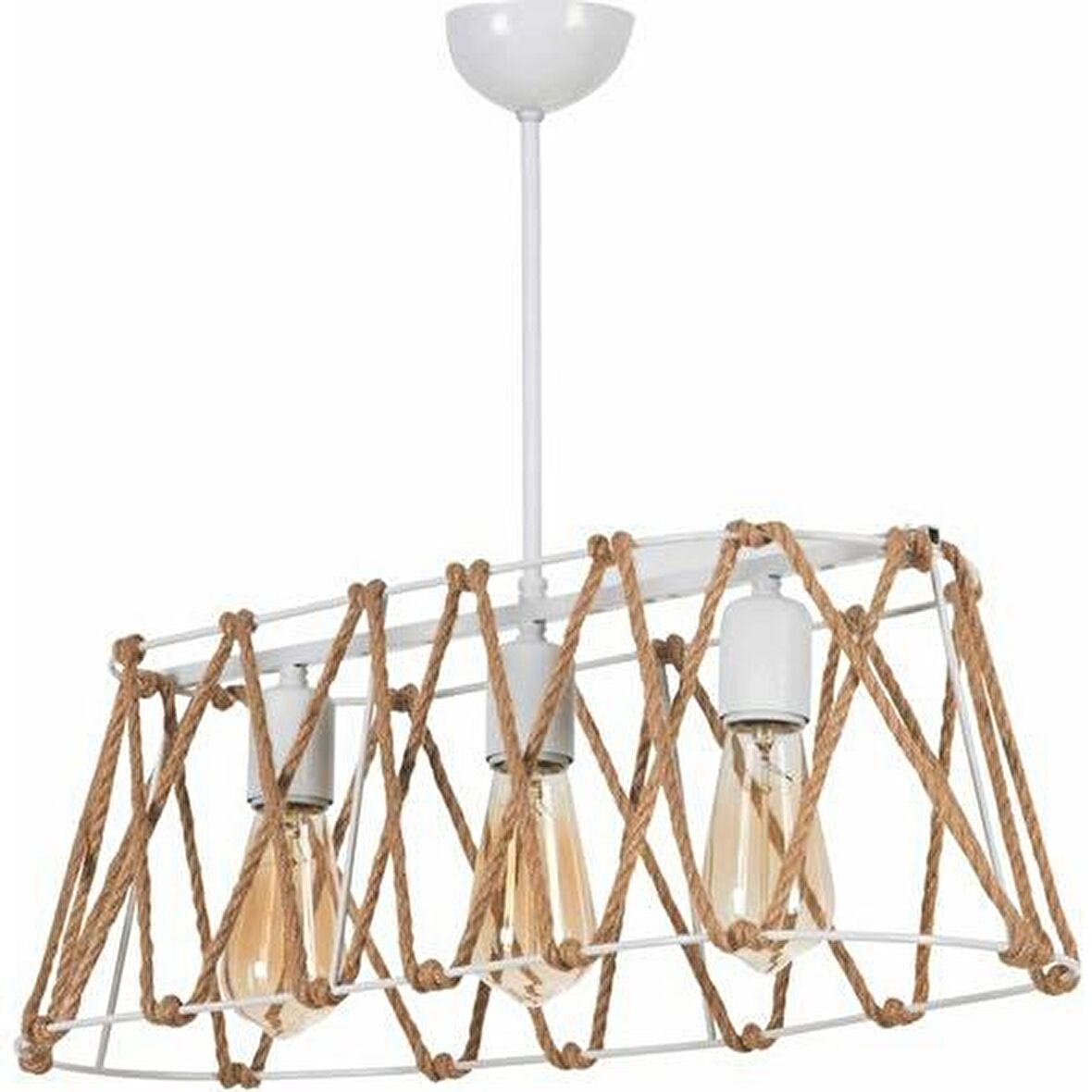 ELİS 3 LÜ OVAL HALATLI SARKIT AVİZE (BEYAZ)