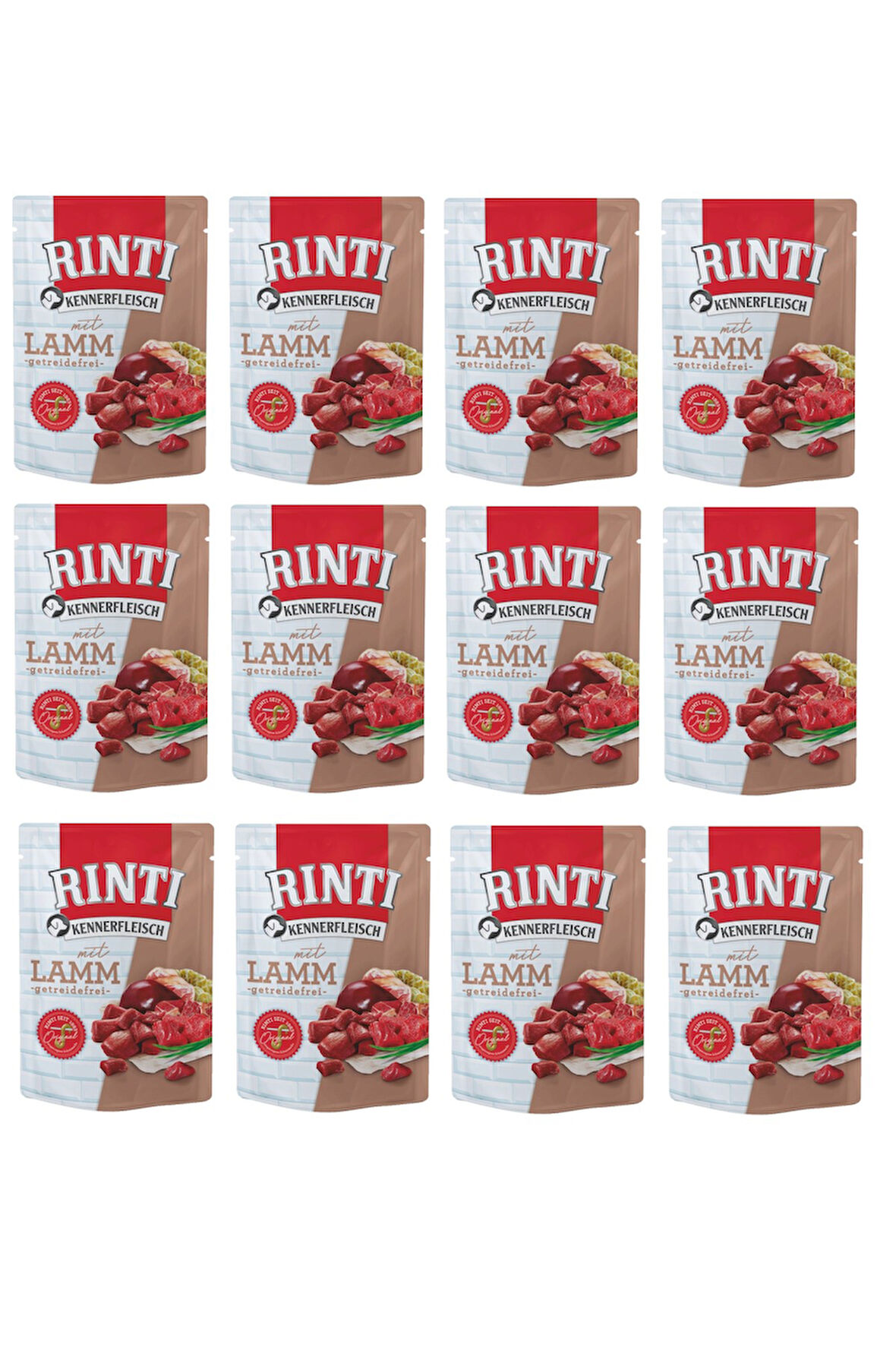 Rinti Pouch Kuzu Etli Köpek Yaş Mama 400 Gr. X 12 Adet