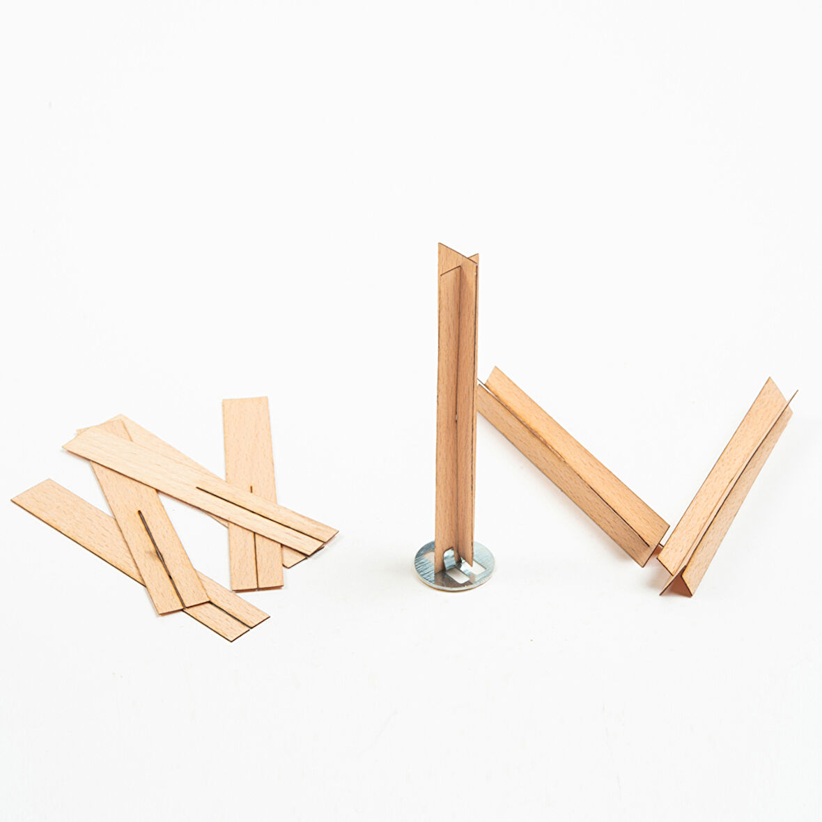 Artı Model Ahşap Mum Fitili ve Yapışkanlı Fitil Sehpası 10 Adet ( 15mm x 100mm x 0,5mm )