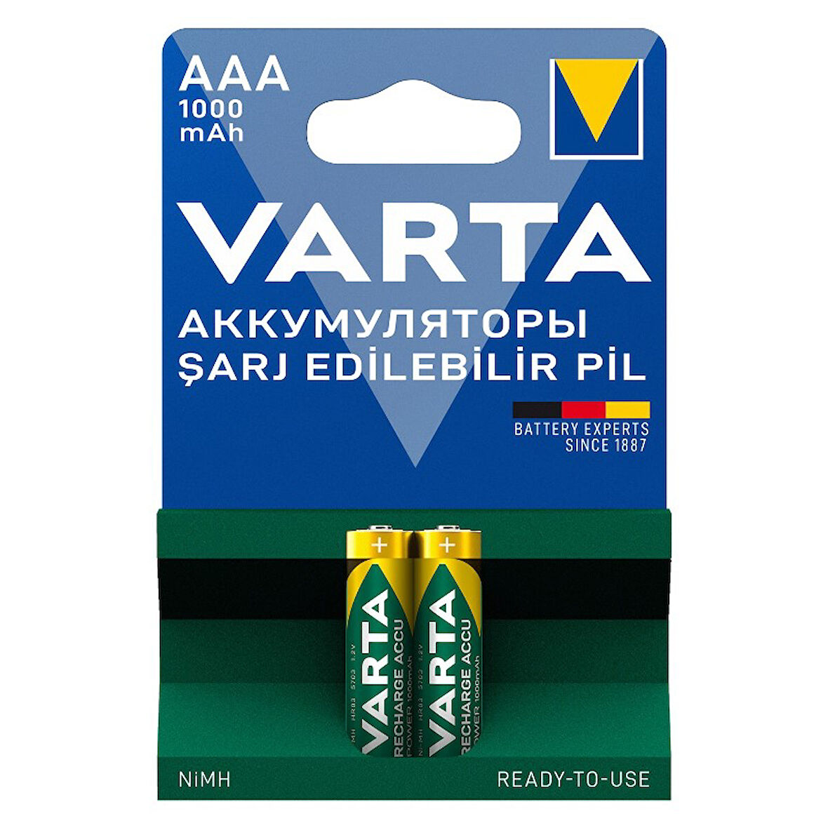 VARTA NI-MH 1.2V 1000 MAH HR03 AAA ŞARJLI 2Lİ İNCE KALEM PİL (4825)