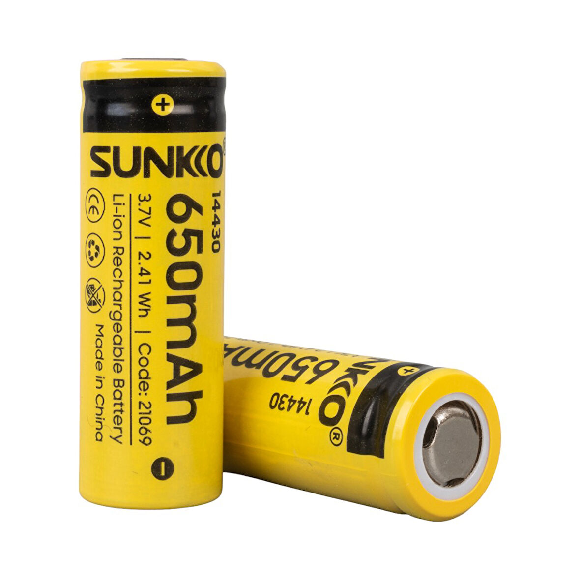 SUNKKO 3.7 VOLT 650 MAH 14430 ŞARJ EDİLEBİLİR PİL  (TEKLİ) (4825)