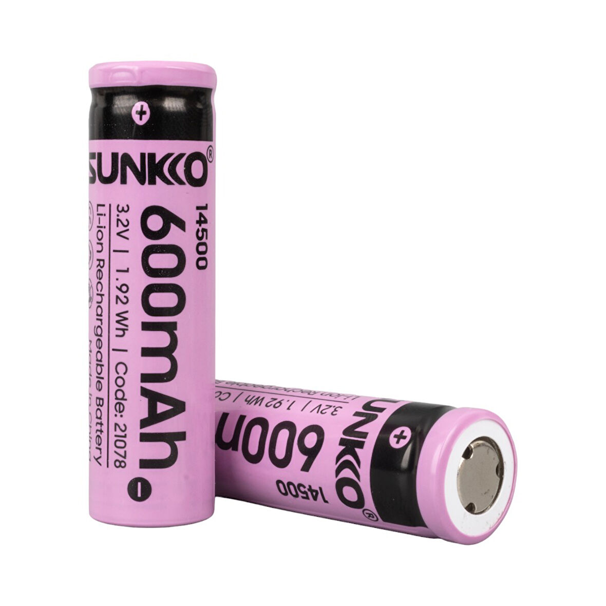 SUNKKO IFR 3.2 VOLT 600 MAH 14500 ŞARJ EDİLEBİLİR PİL  (TEKLİ) (4825)