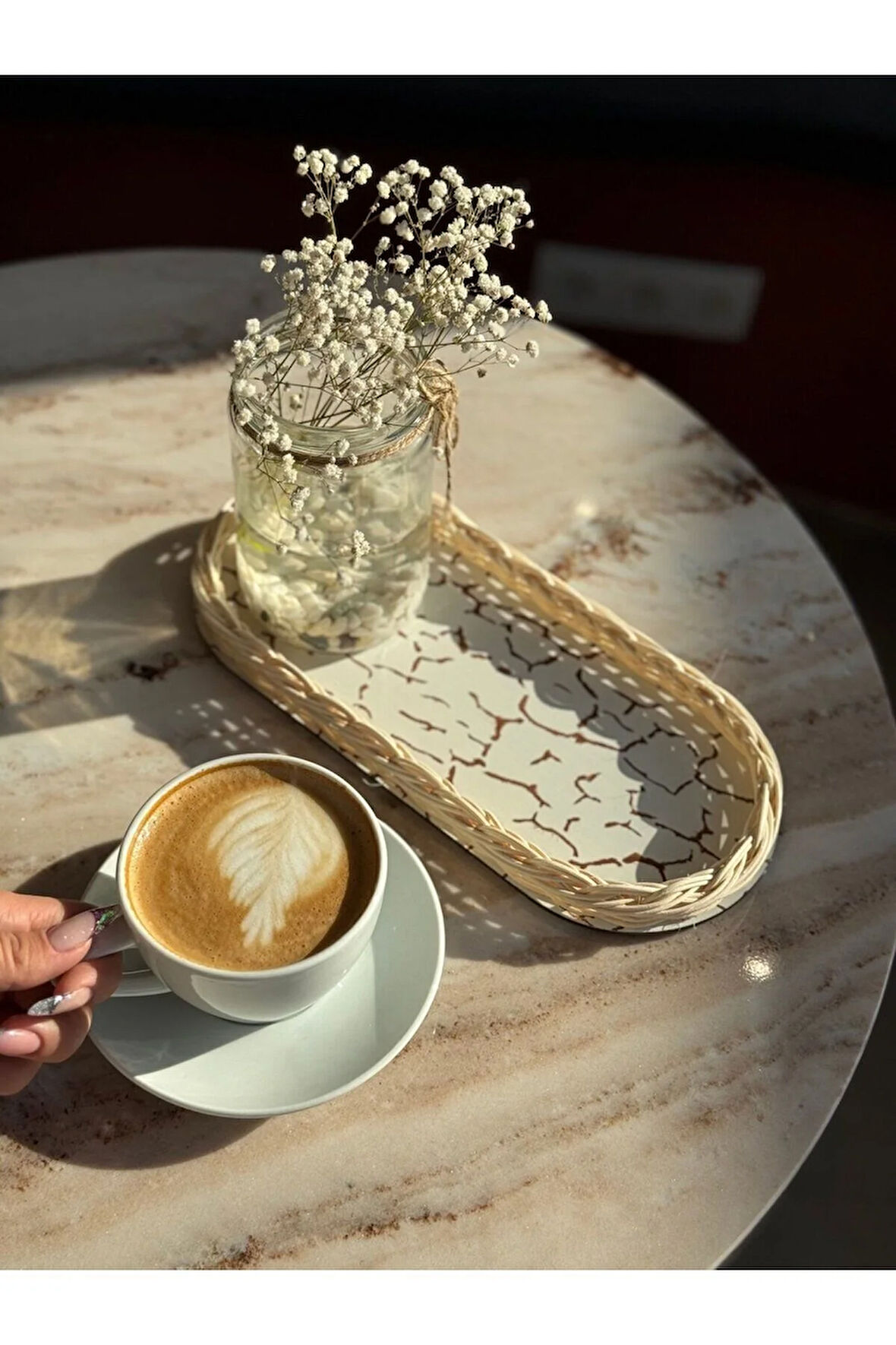 Kahverengi Desenli Tabanlıklı Düzenleyici/ Organizer/ Tepsi