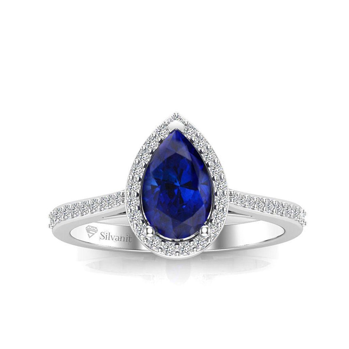 0,80 Karat Pırlantalı Safir Yüzük