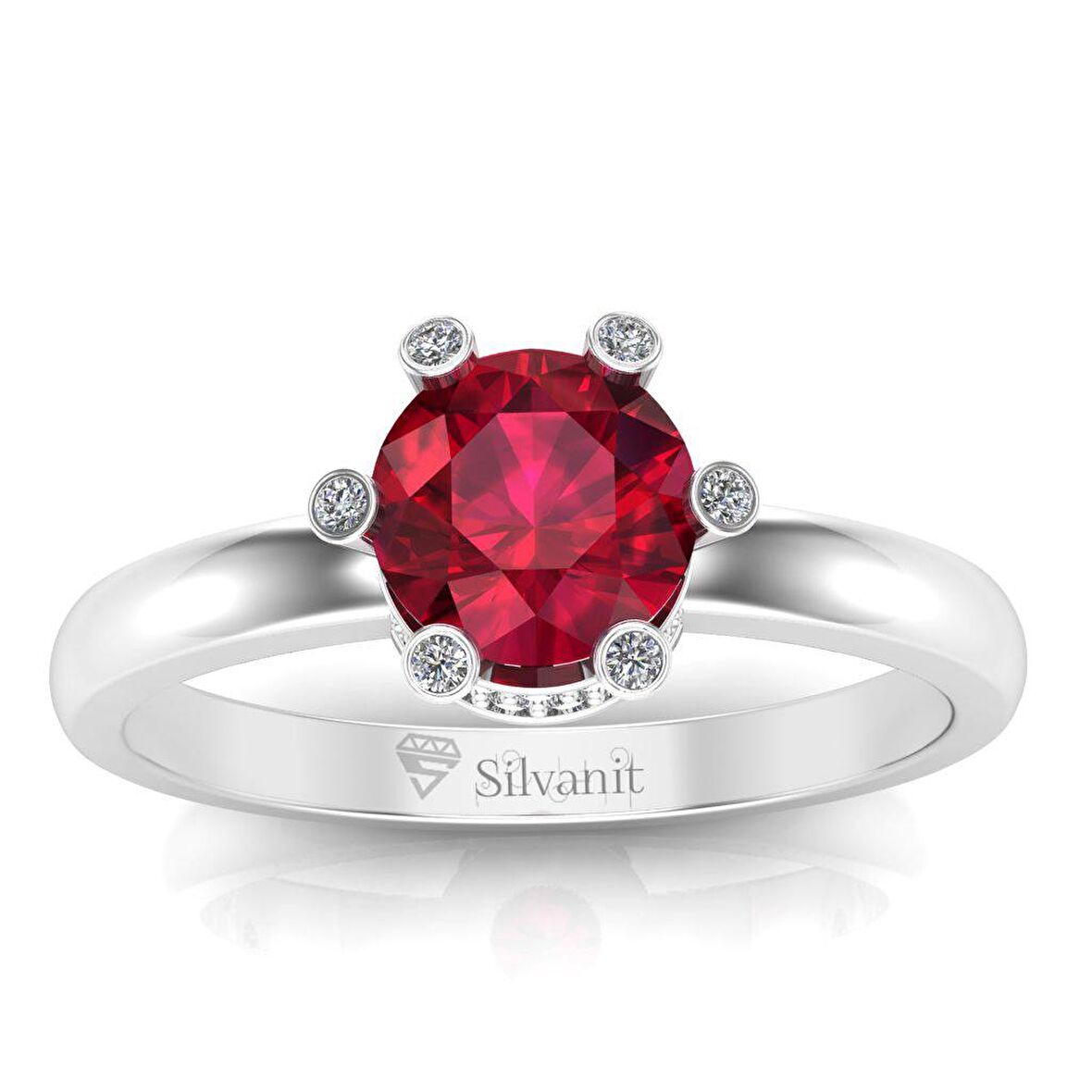 1,00 Karat Pırlantalı Yakut Yüzük