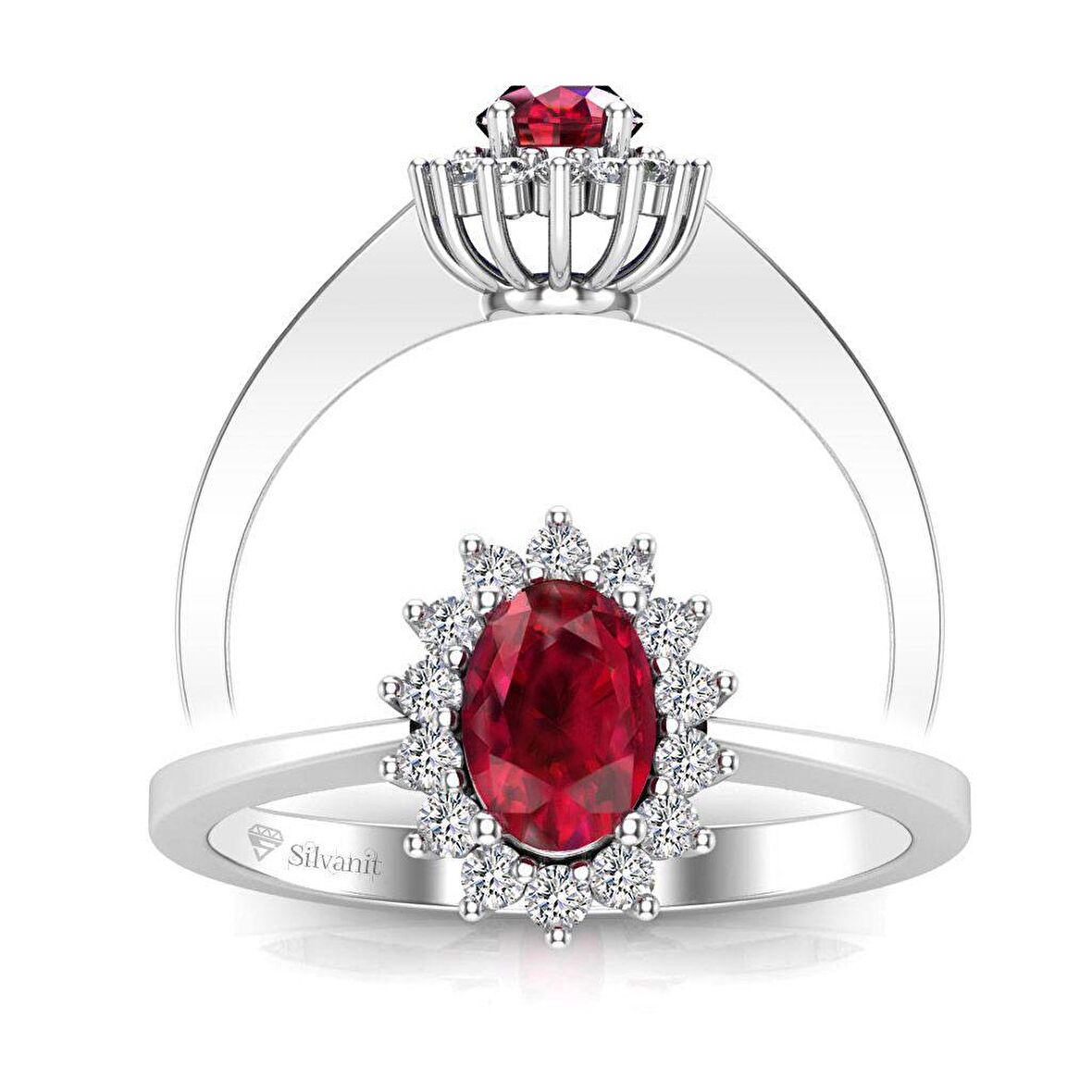 0,60 Karat Pırlantalı Yakut Yüzük