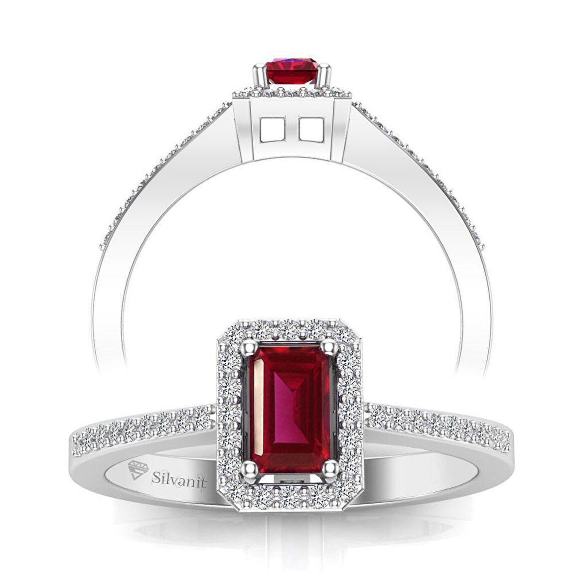 0,55 Karat Pırlantalı Yakut Yüzük