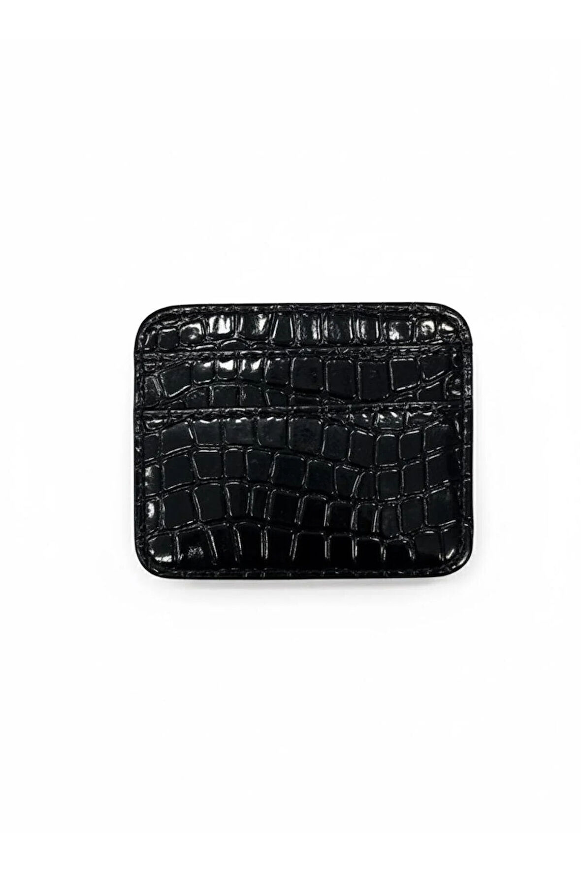 Croco Desen Parlak Suni Deri Çift Taraflı Kadın Kartlık (Kutulu Gönderim)