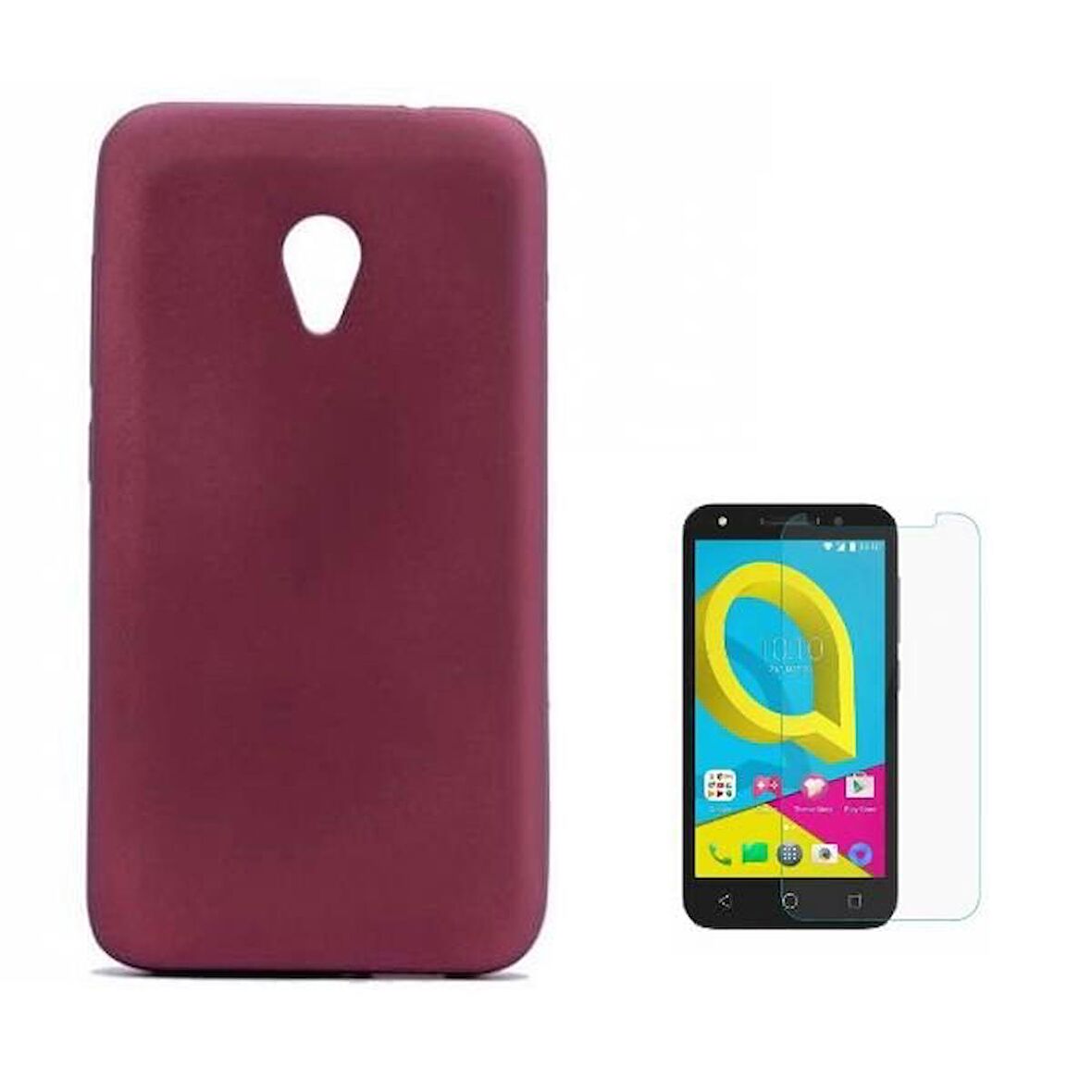 Smcase Alcatel U5 Silikon Kılıf  Nano Ekran Koruyucu