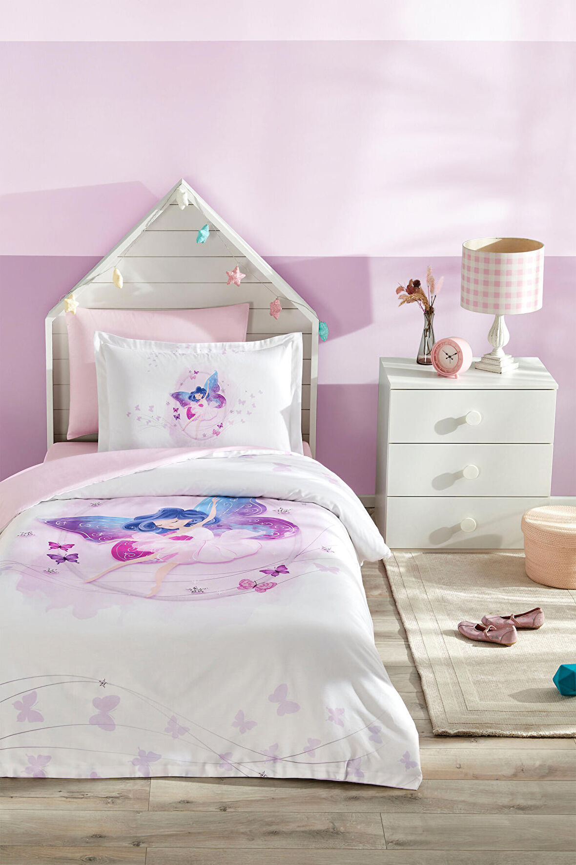 Özdilek Fairies Tek Kişilik Lastikli Çarşaf Nevresim Takımı