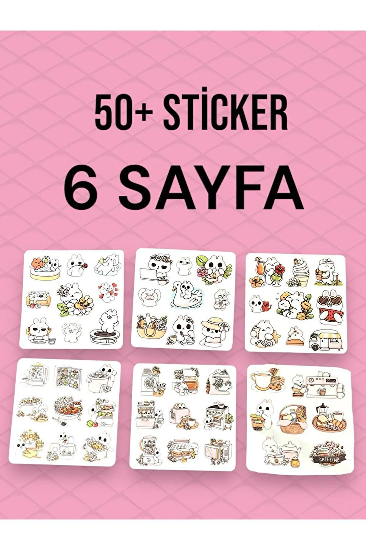 Cute Piknik 6 Sayfa Sticker Laptop Ajanda Journal Planner Telefon